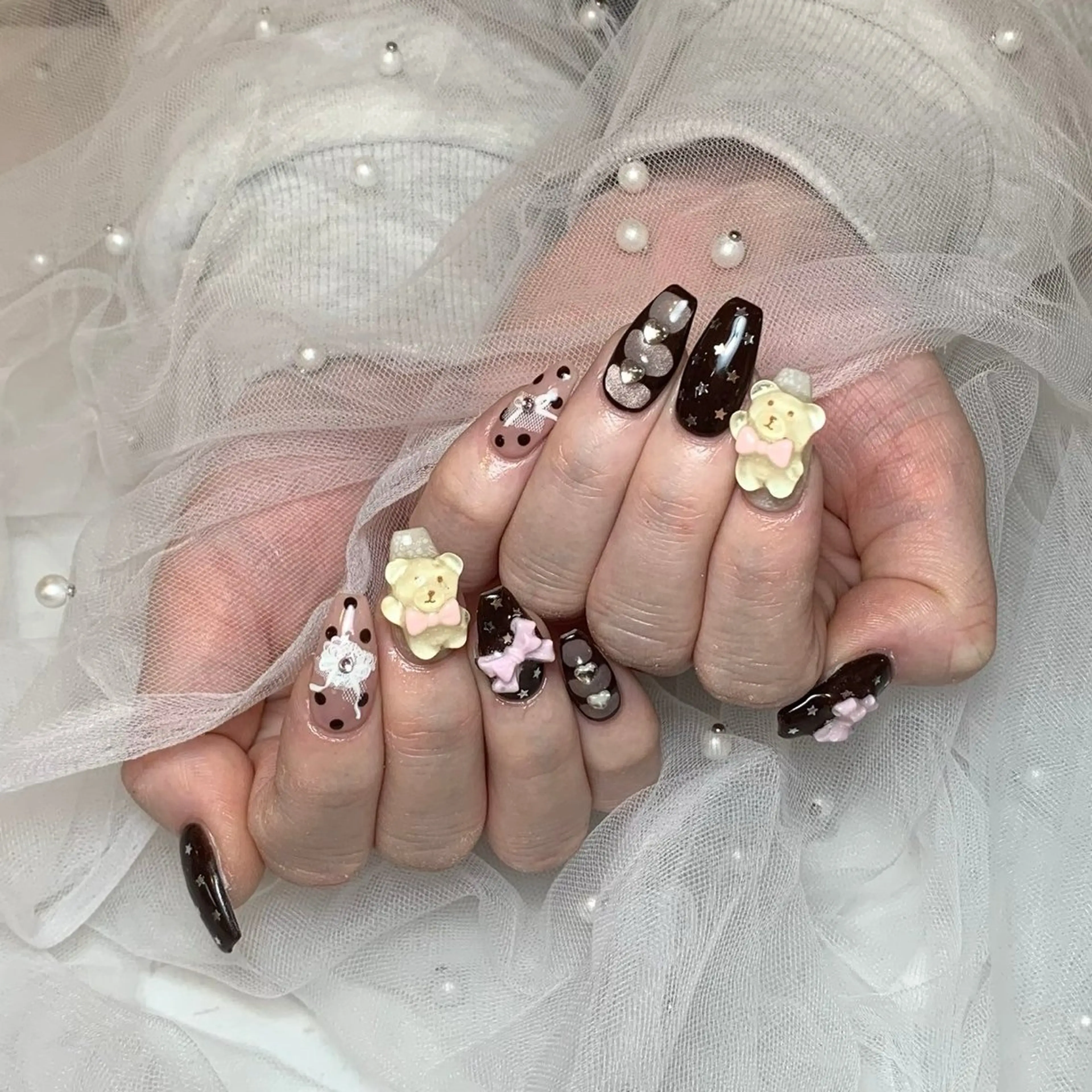 ネイル ドット ホログラムネイル 持ち込み D.d ririaのネイルデザイン