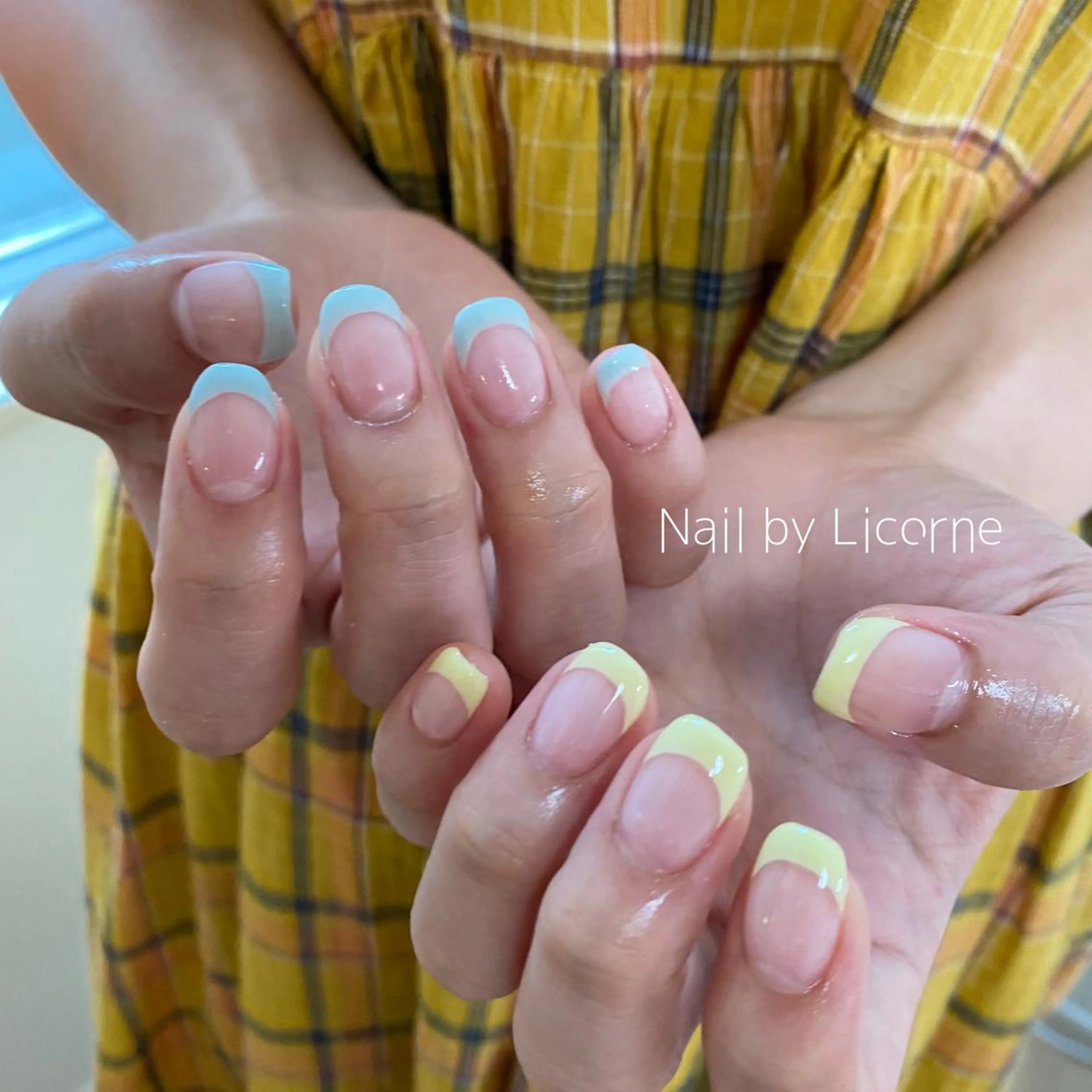 ネイル アートネイル オーロラネイル クリアネイル フレンチネイル 氷ネイル・うるうるネイル ハンドネイル Nail by Licorneのネイルデザイン