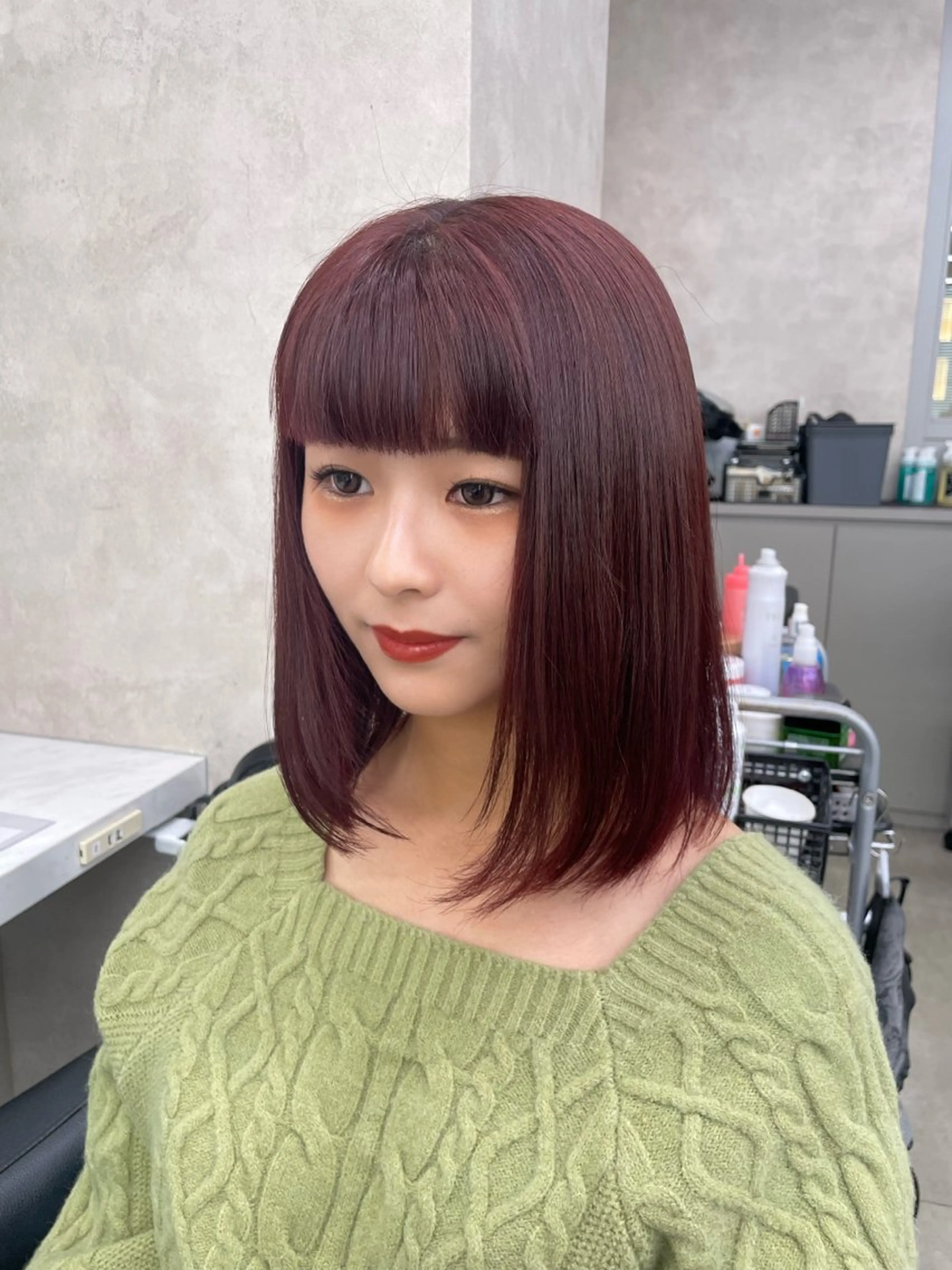 セミロング カラー ヘアアレンジ 💗横浜美容室 💗HARUNAのヘアスタイル