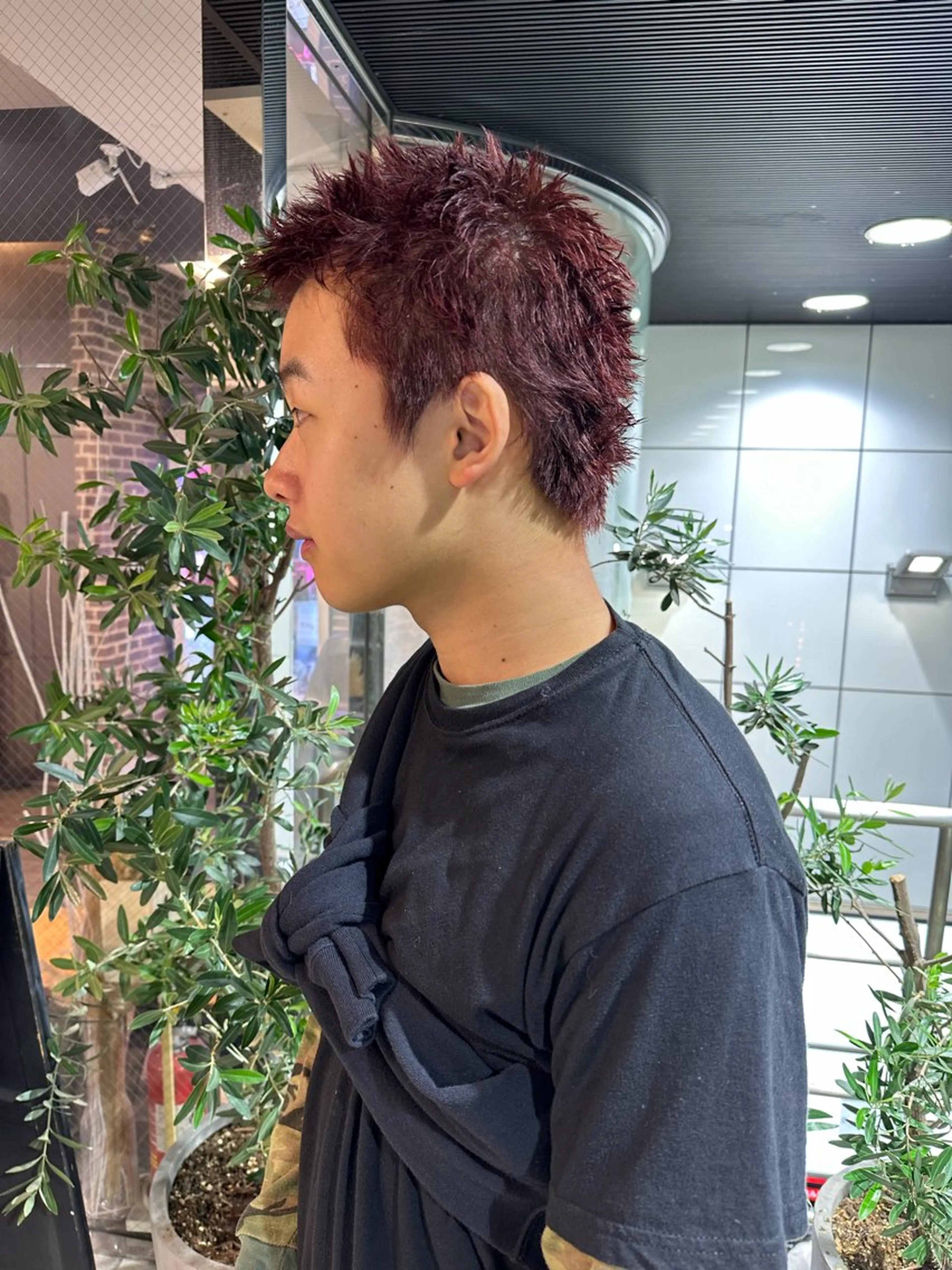 ショート カラー メンズ Rei/ 縮毛矯正/ ハイライトカラー募集のヘアスタイル