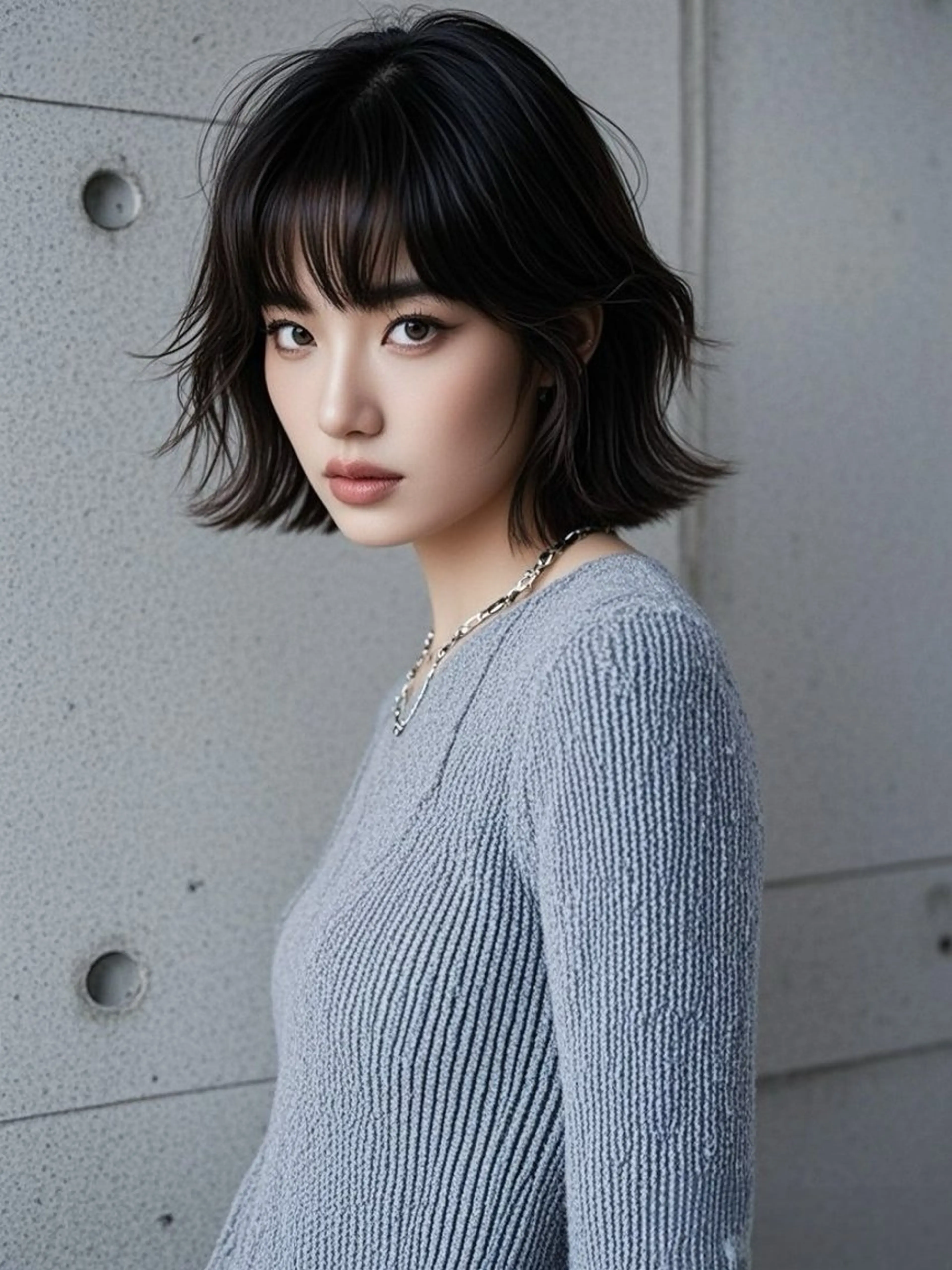 ミディアム ショートボブ ミディアムレイヤー ミディアムパーマ アッシュ ボブ カット ヘアカラー ウルフカット 811 大阪梅田 ウルフのヘアスタイル