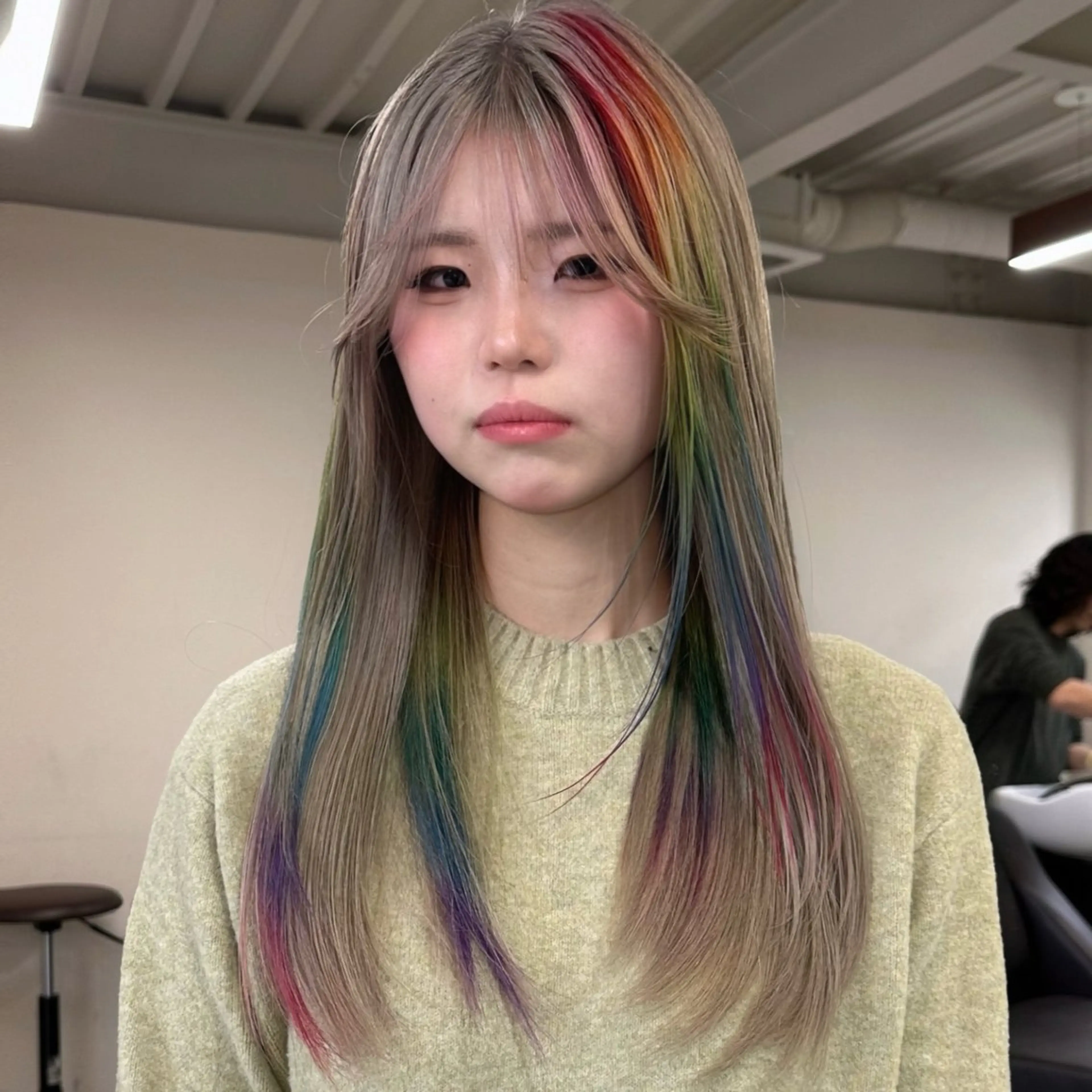 ロング カラー カット ヘアカラー トリートメント ハイトーン×似合わせ 🌱中川慎之介のヘアスタイル