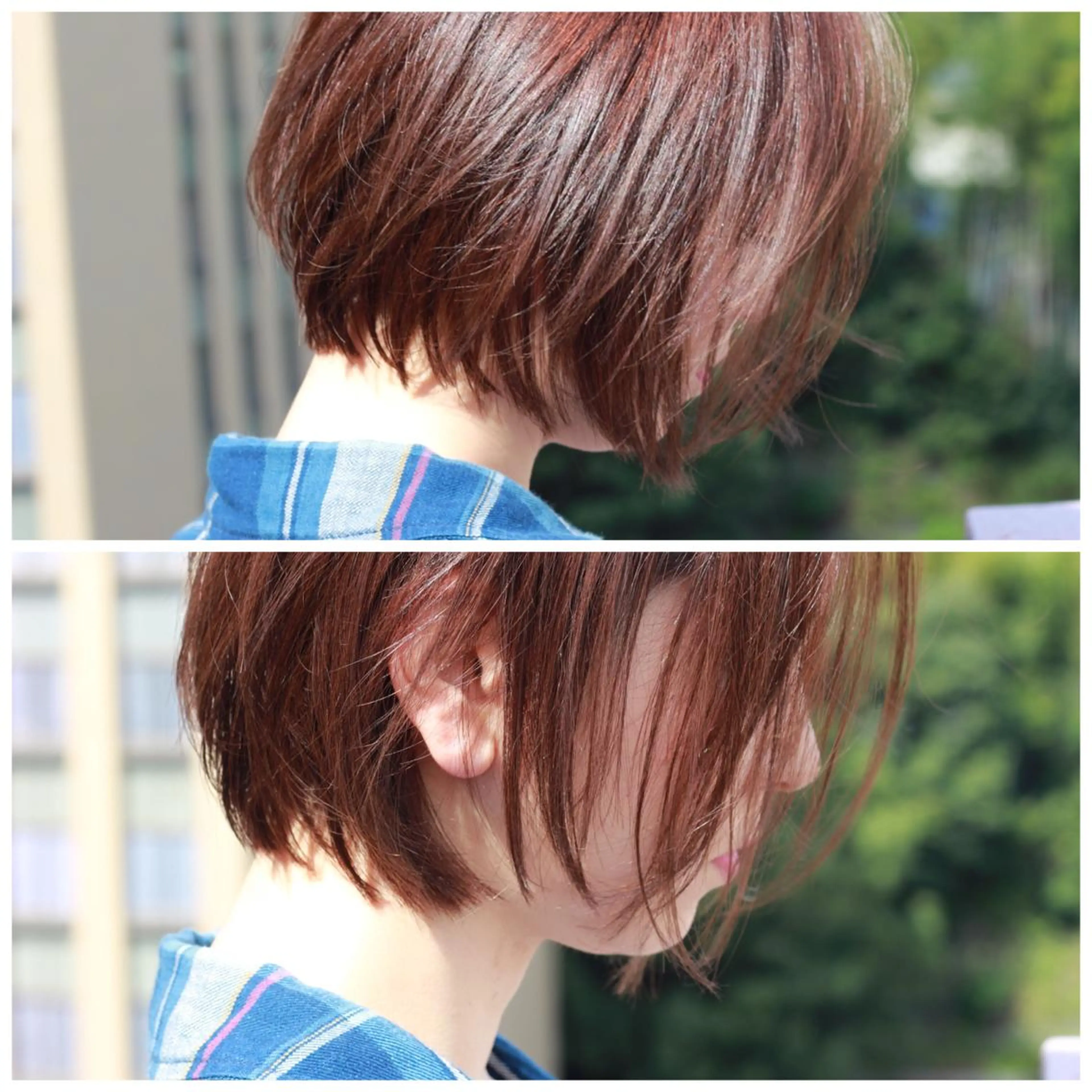 ショート カラー ボブレイヤー ショートレイヤー ボブ レイヤーカット ショートヘア カット ヘアカラー トリートメント Viage （ビアージュ）のヘアスタイル