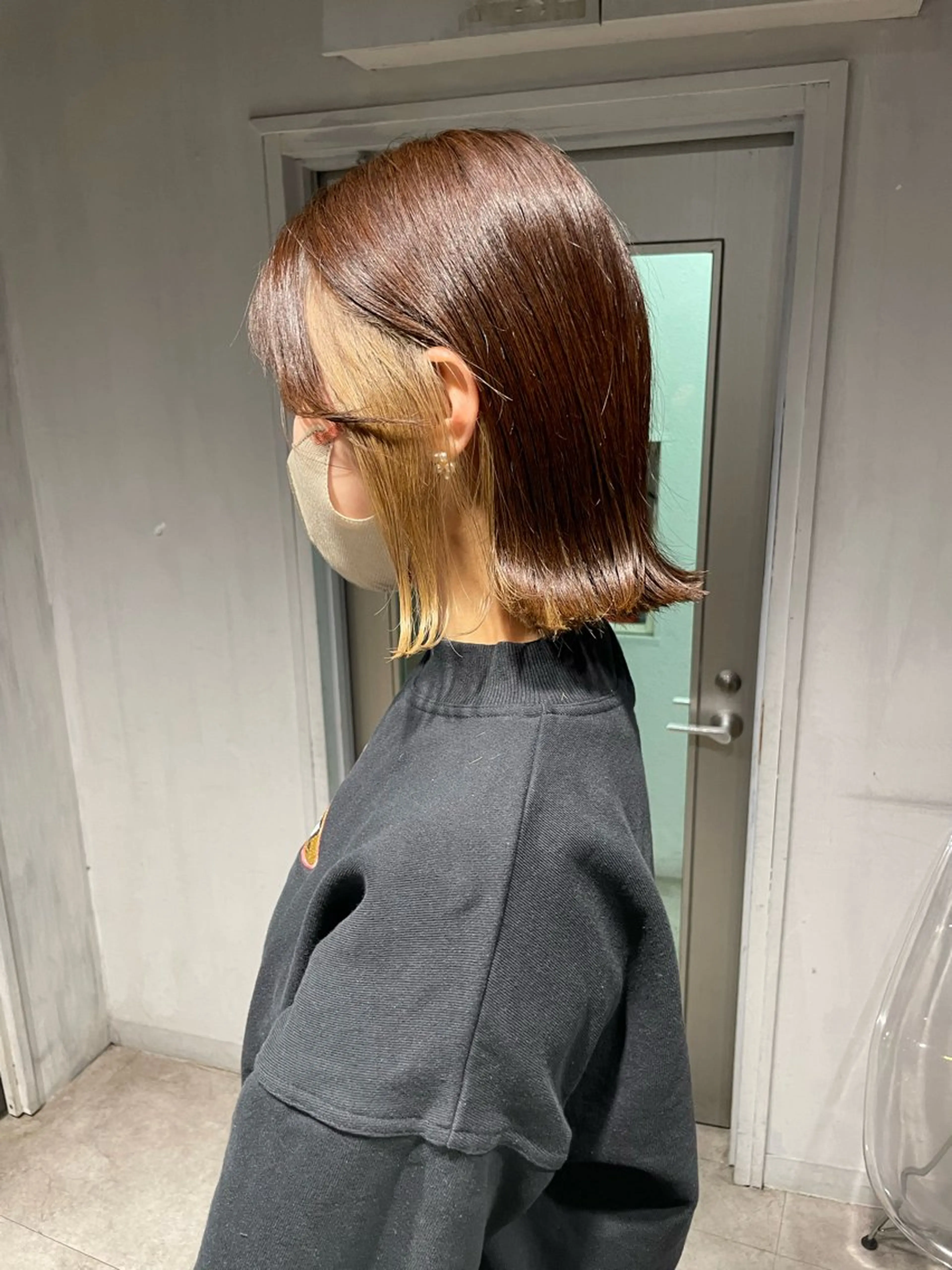 ミディアム カラー ヘアカラー トリートメント ヘッドスパ 🦋ハイトーンボブ ショート🦋トシキのヘアスタイル