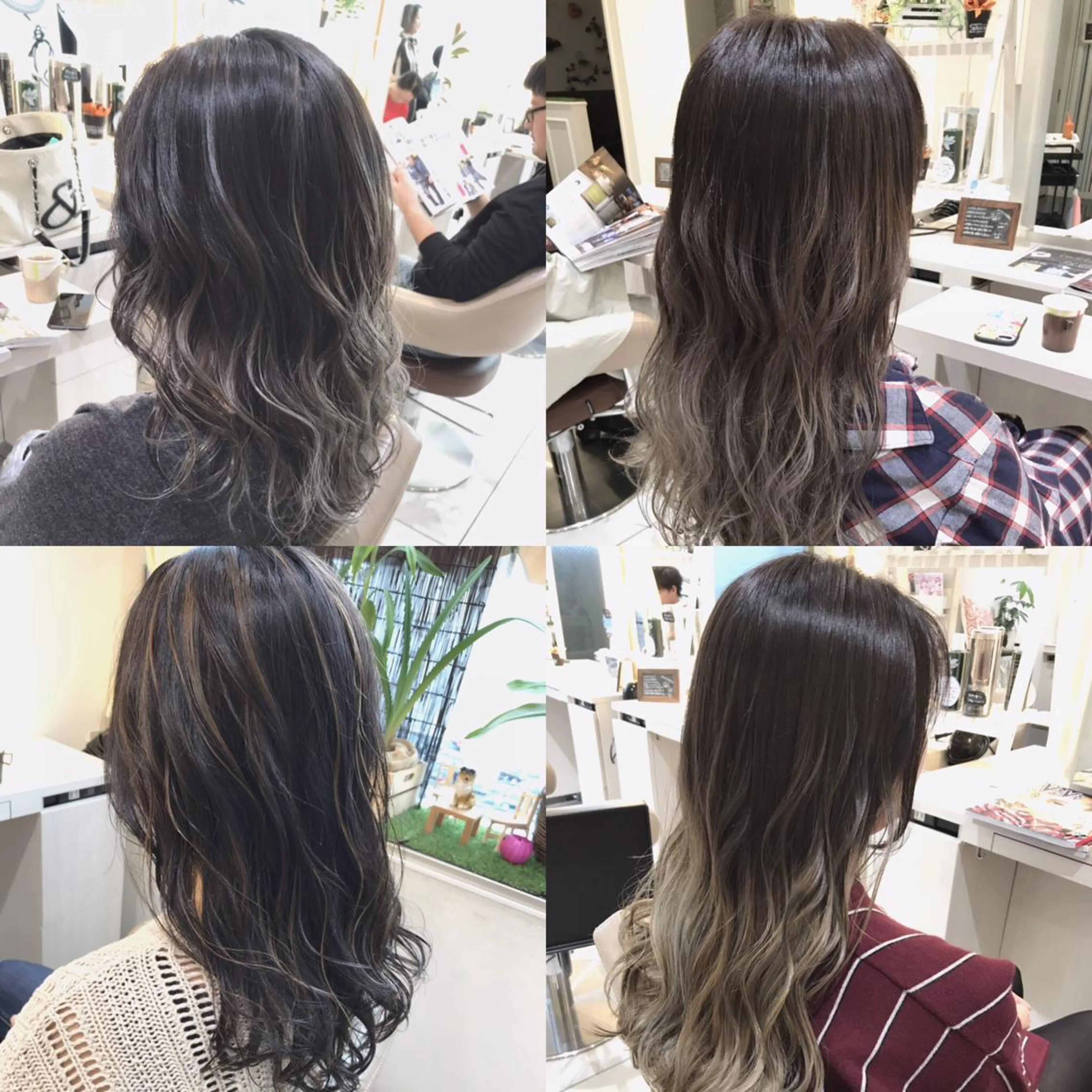 セミロング カラー グラデーションカラー ハイライトカラー ハイライト 山崎俊輔/髪質改善 /バレイヤージュのヘアスタイル