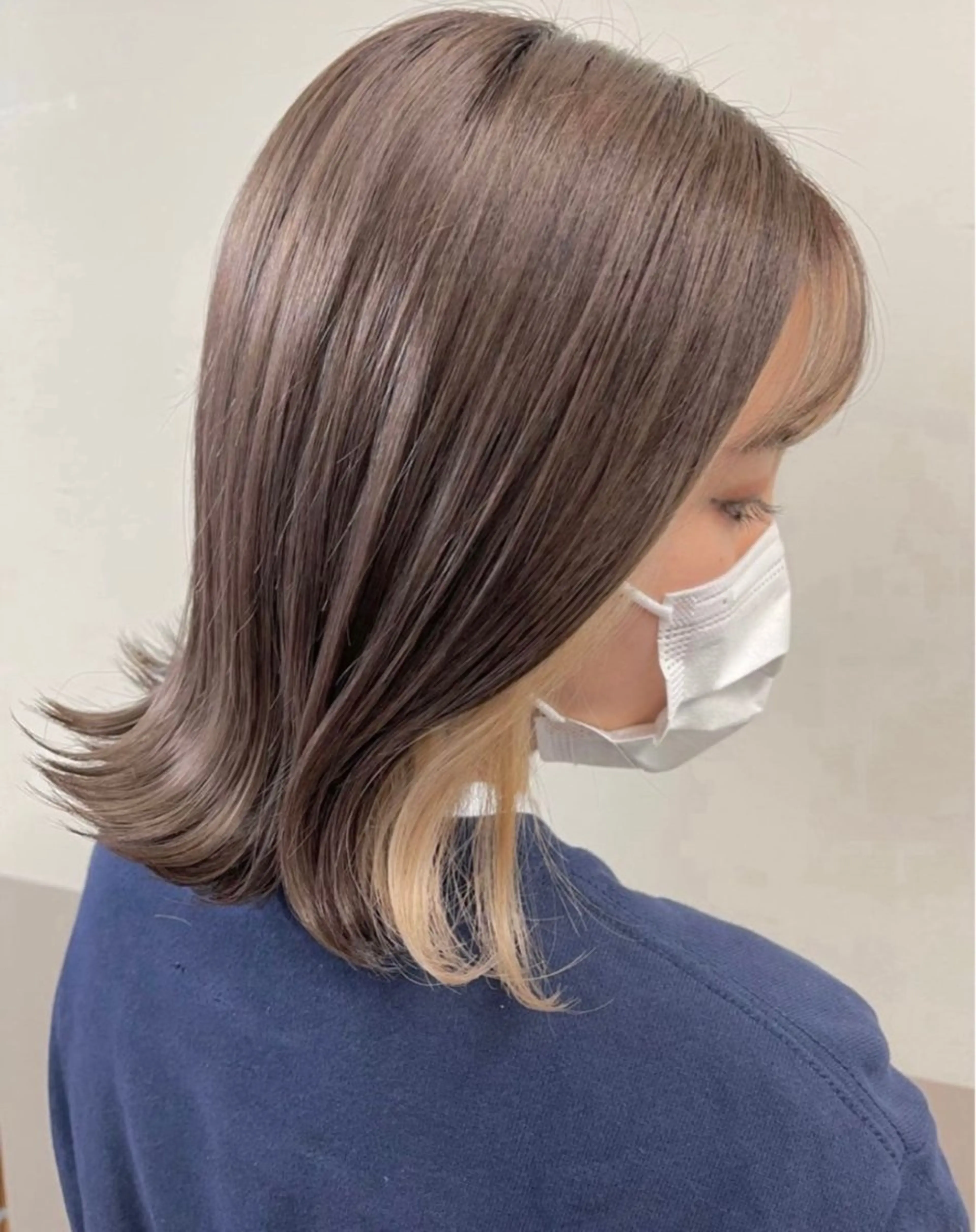 ミディアム カラー ヘアアレンジ イヤリングカラー TOKI mahoのヘアスタイル