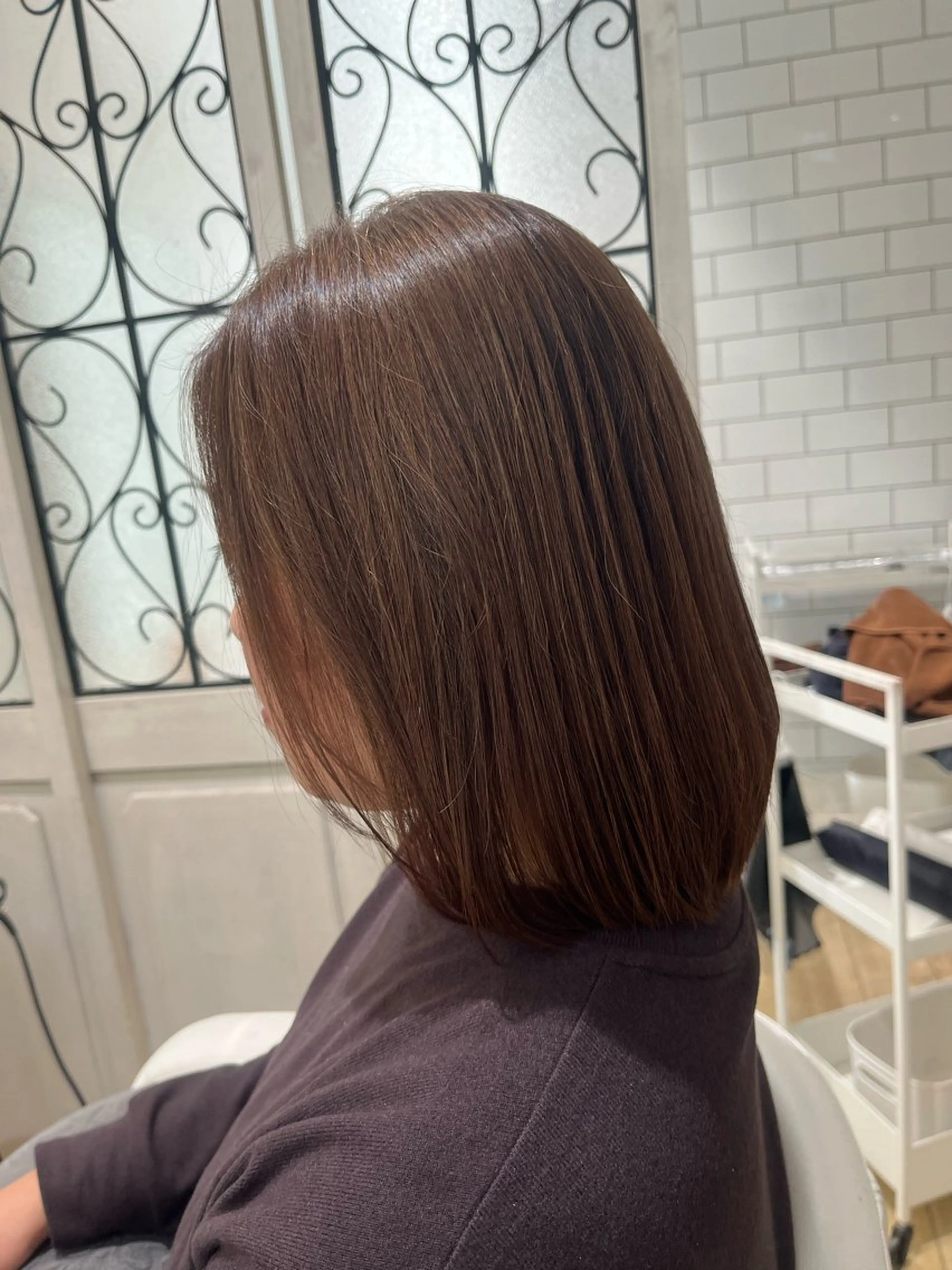 ショート カット ヘアカラー ブリーチ無し白髪ぼか し/艶髪/津嘉山のヘアスタイル