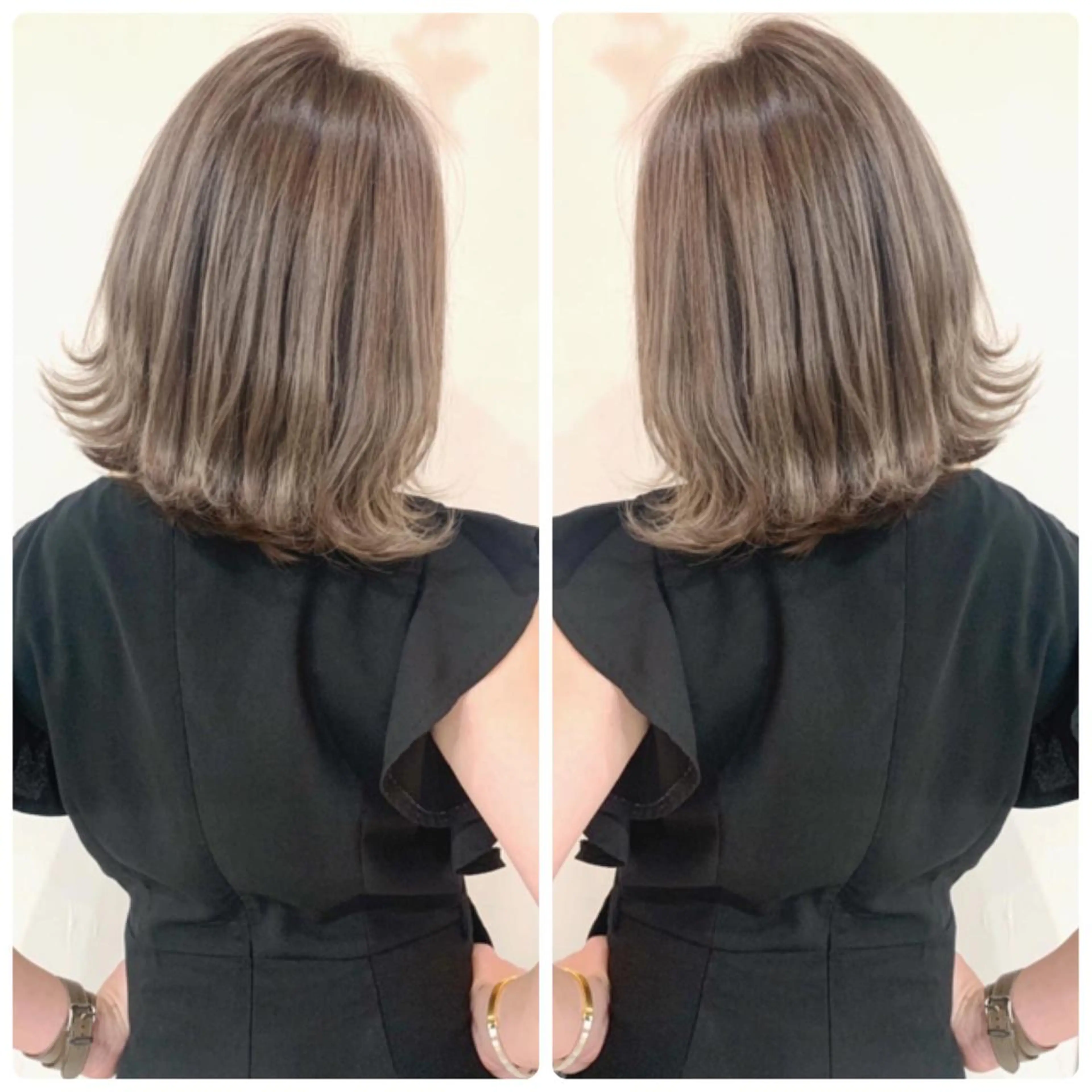 ミディアム カラー カット ヘアカラー 京都大人女性ショート 徒歩1分/秋山のヘアスタイル