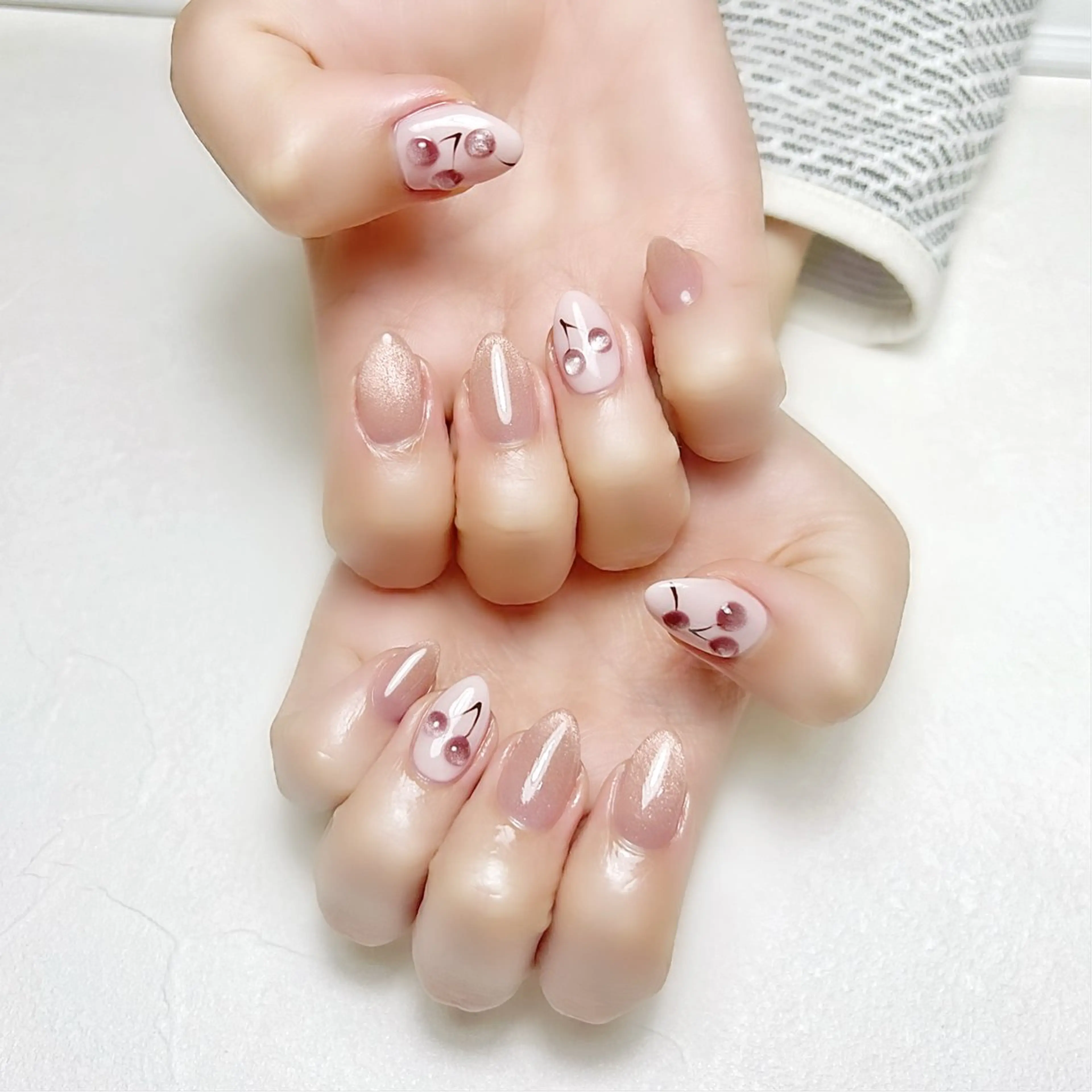 ネイル マグネットネイル ピンク rouse nail RISATOのネイルデザイン