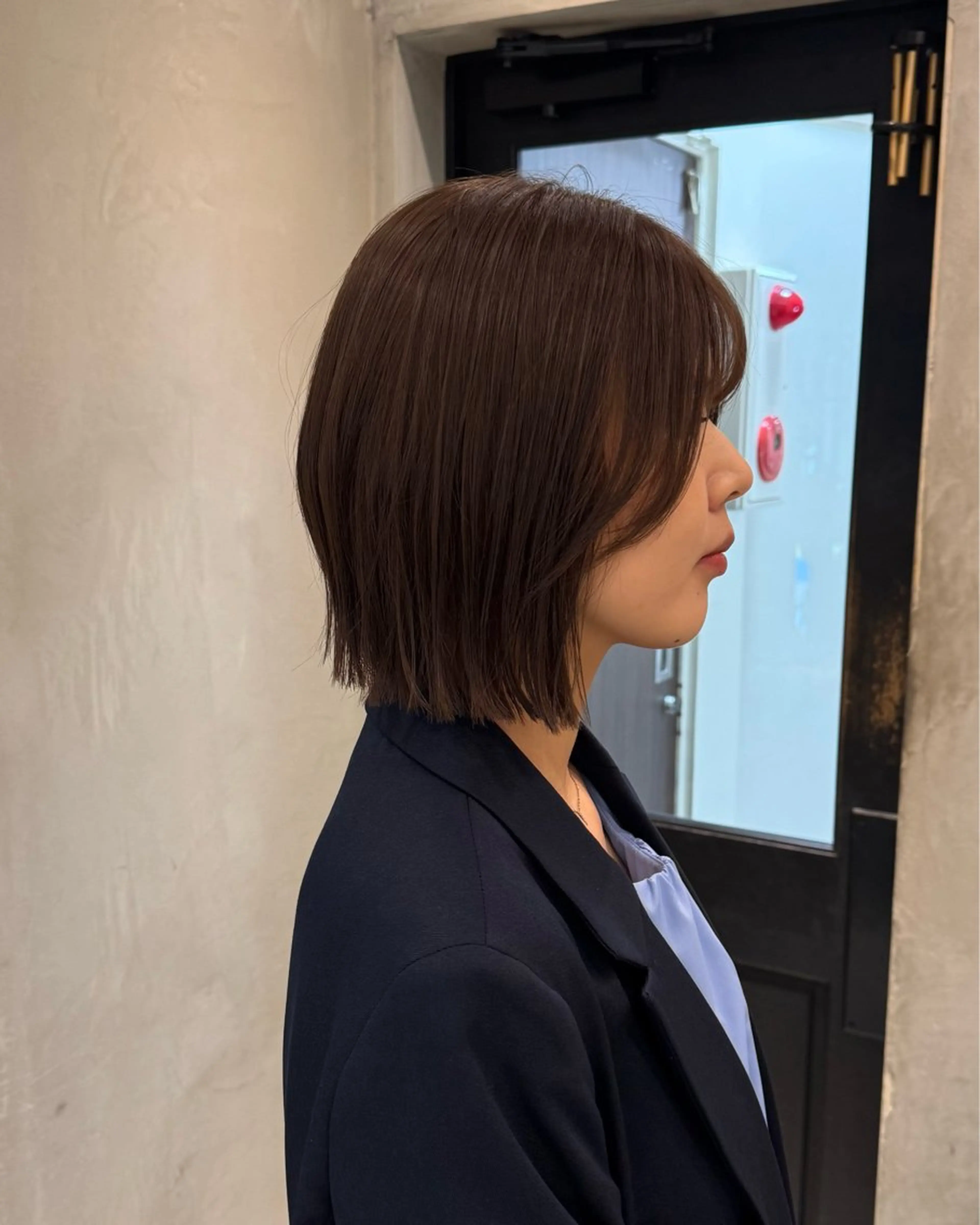 ミディアム カット ヘアカラー トリートメント ボブ/レイヤー/新宿 /透明感/KOKIのヘアスタイル