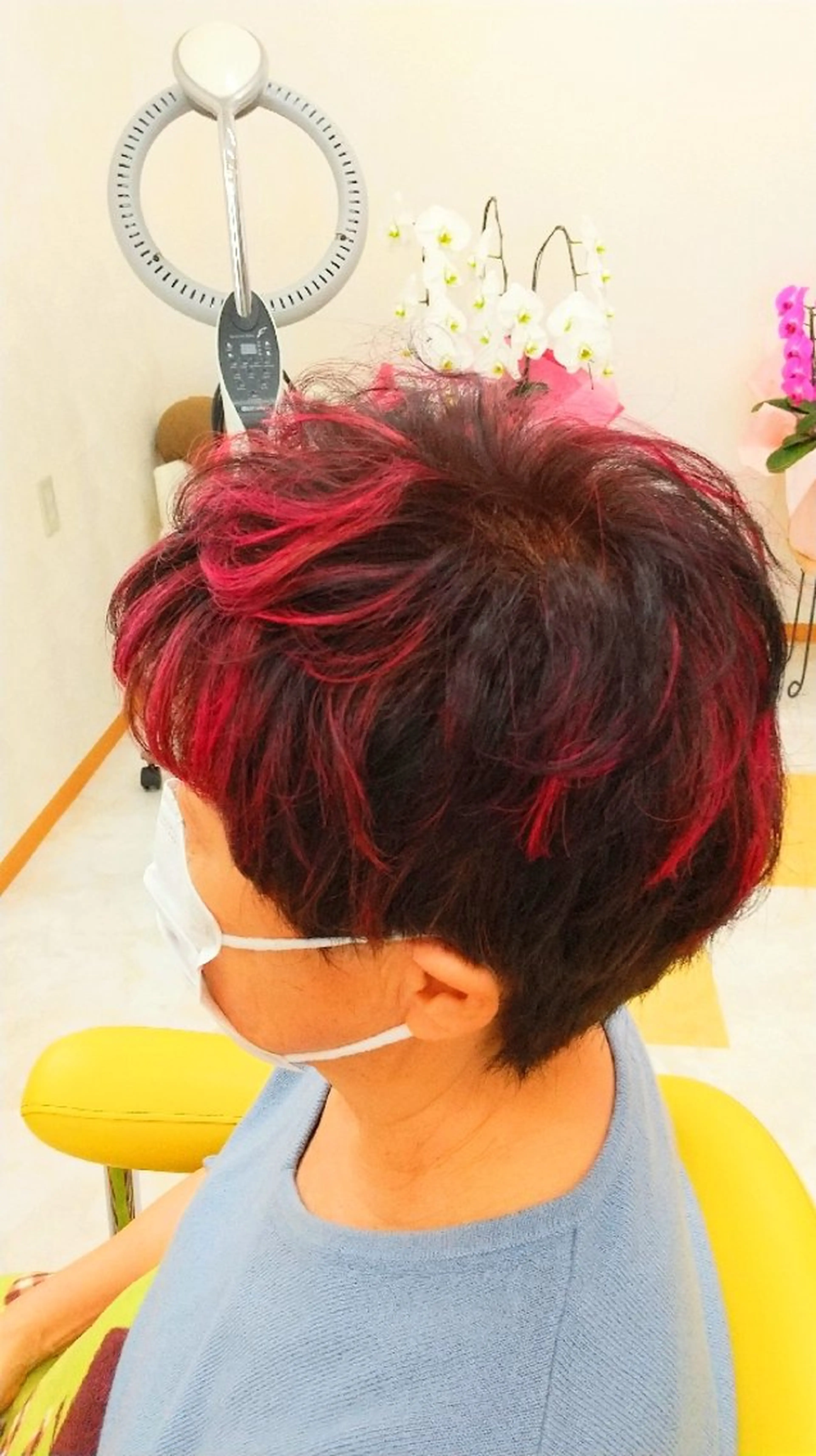 ショート カラー ハイライトカラー ピンクカラー レッドカラー ハイライト カット ヘアカラー トリートメント 小林暢🌟Orque 髪質改善サロン🌙のヘアスタイル