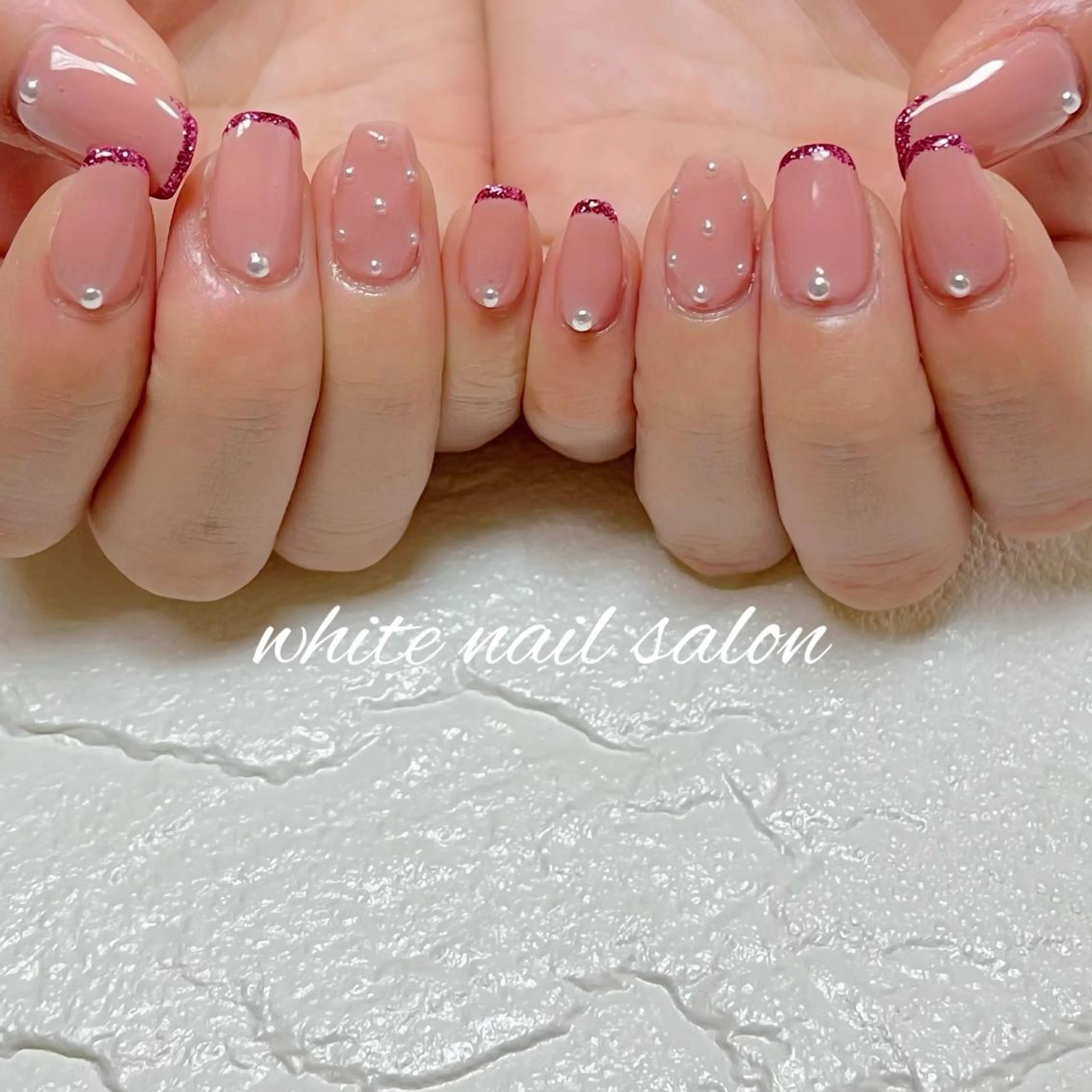 ネイル フットネイル ジェルネイル ハードジェル ラメ(グリッター) 持ち込み ハンドネイル white nail salonのネイルデザイン