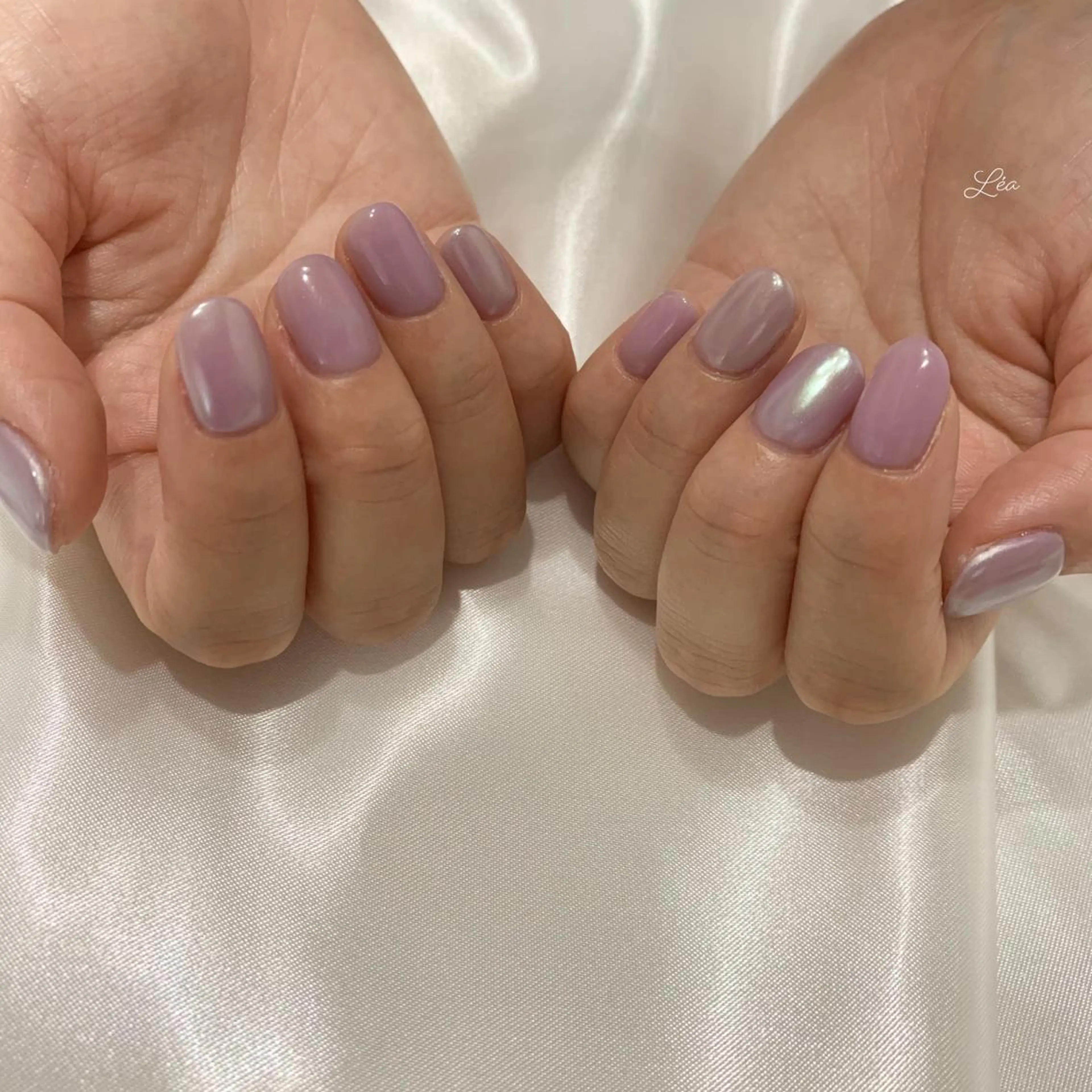 ネイル ジェルネイル ミラーネイル パラジェル Léa nailのネイルデザイン