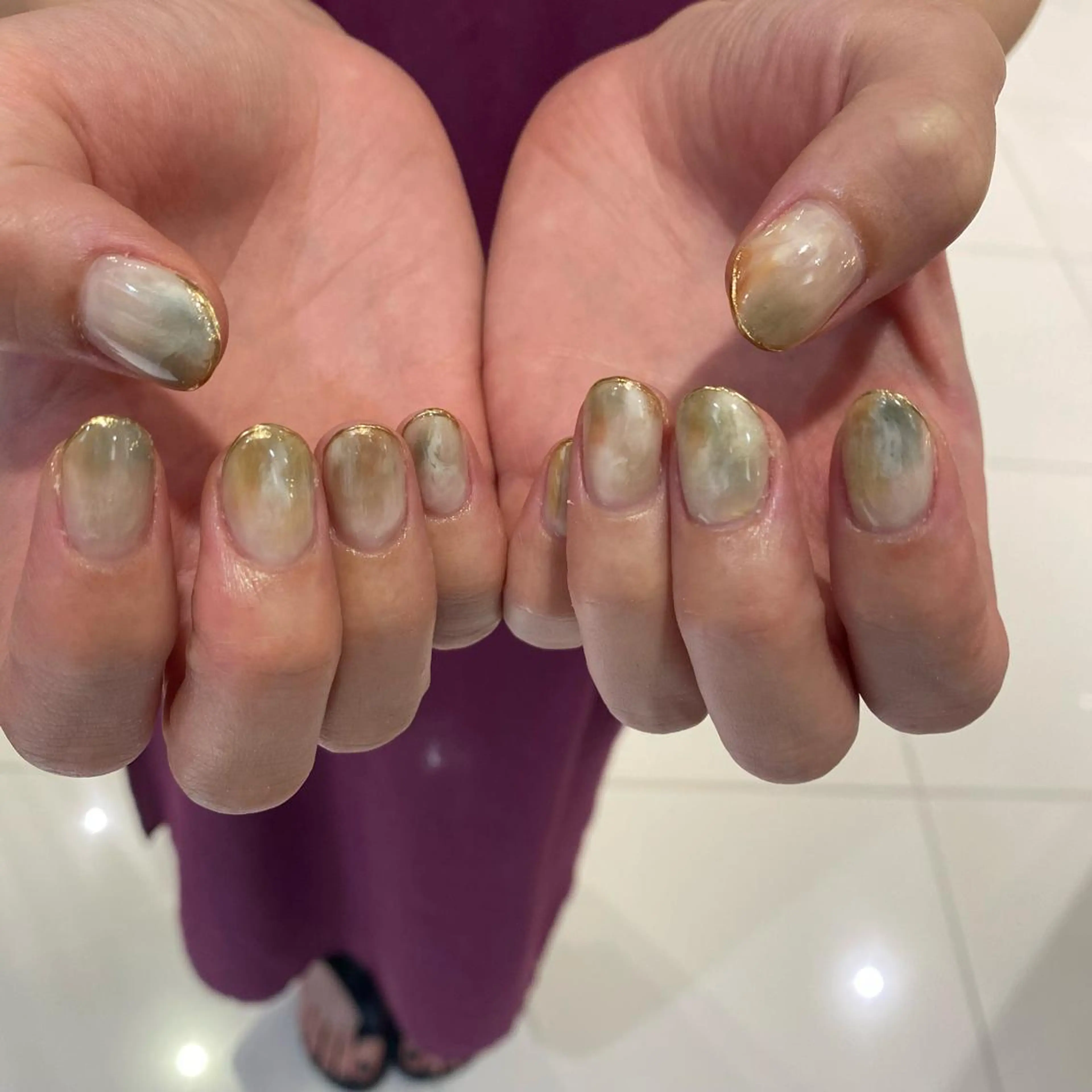 ネイル アートネイル ニュアンスネイル earth甲府昭和店 西村香穂のネイルデザイン