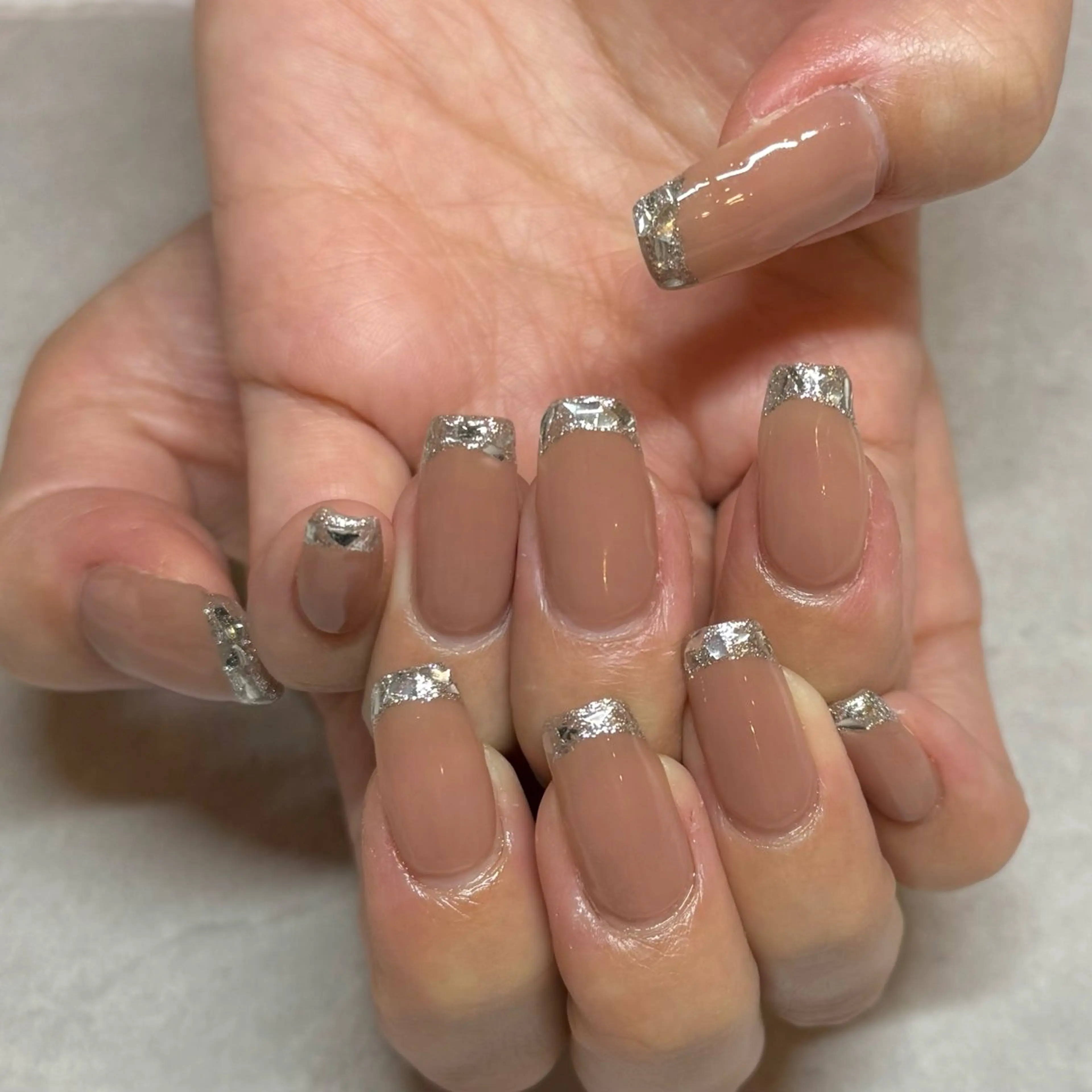 ネイル フレンチネイル ガラスフレンチ CHOUETTE所属・CHOUETTE YUMIのネイルデザイン