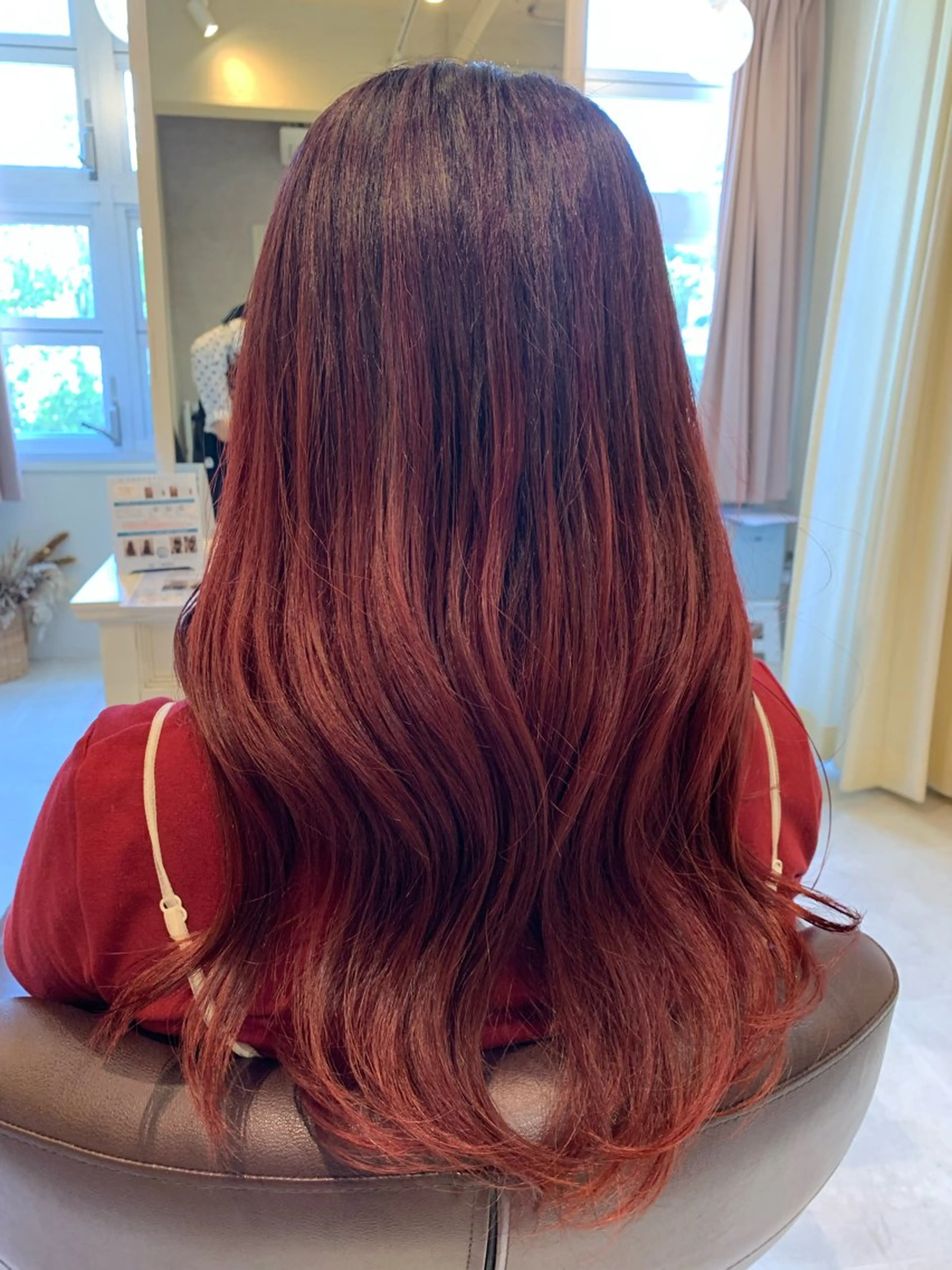 ロング カラー ブリーチ ボルドーカラー ダブルカラー レッドカラー ヘアカラー トリートメント SALOWIN名古屋栄店所属・Yuuki🌷名古屋 栄 カラー/ボブのヘアスタイル