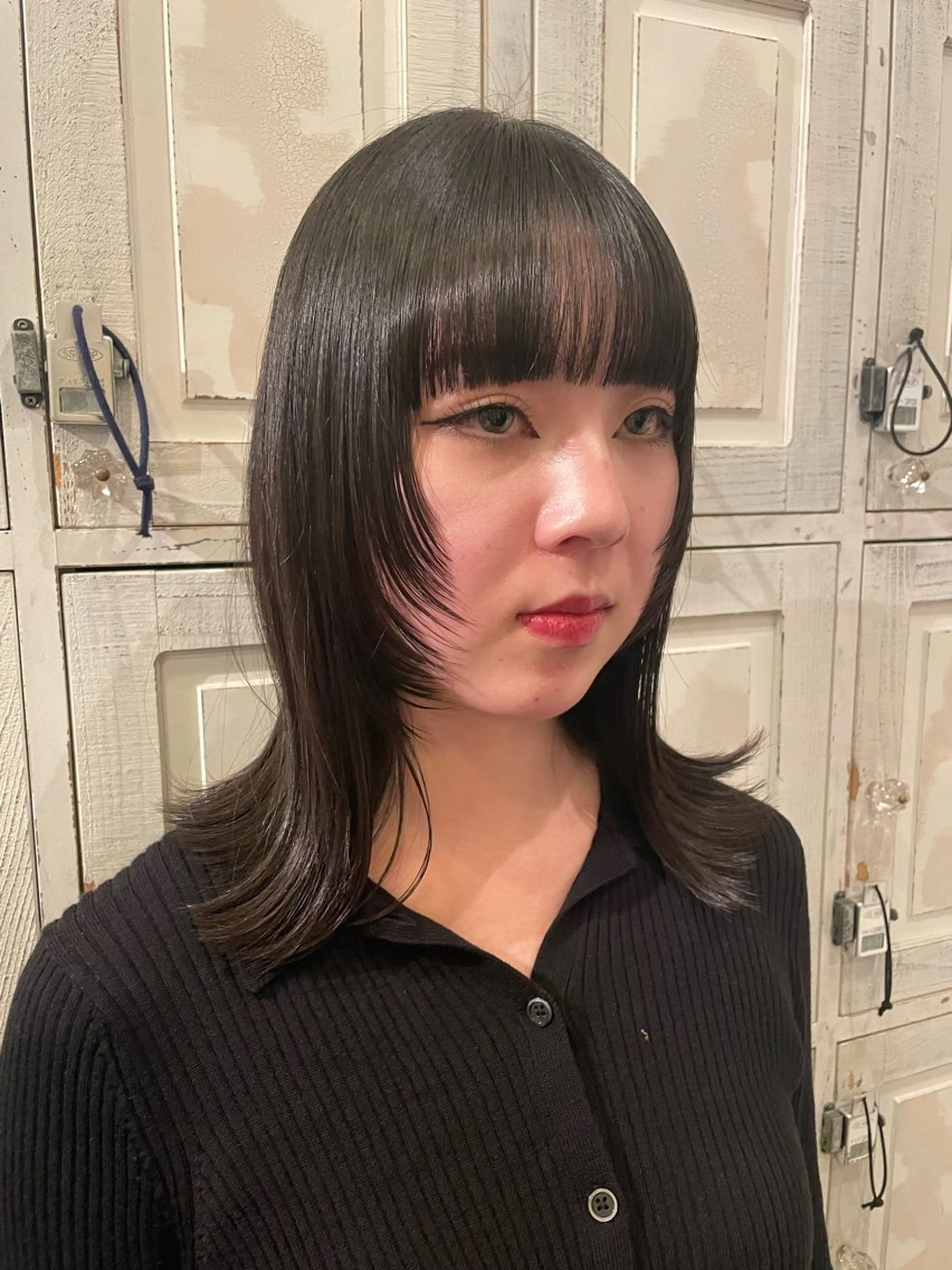 ミディアム カット 顔まわりレイヤー 🎀momoka🎀のヘアスタイル