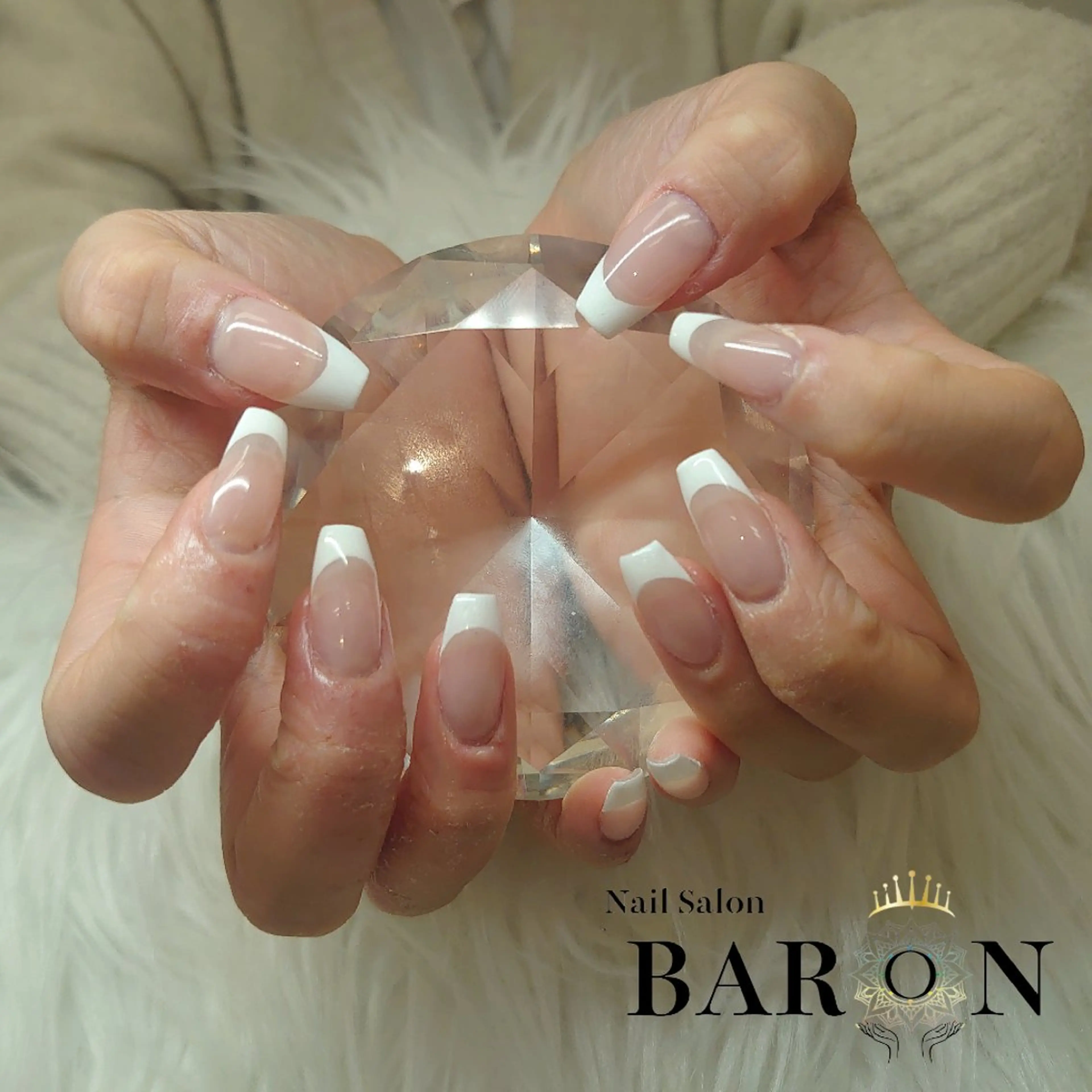 ネイル フレンチネイル スカルプネイル ♛BARON♛ AOIのネイルデザイン