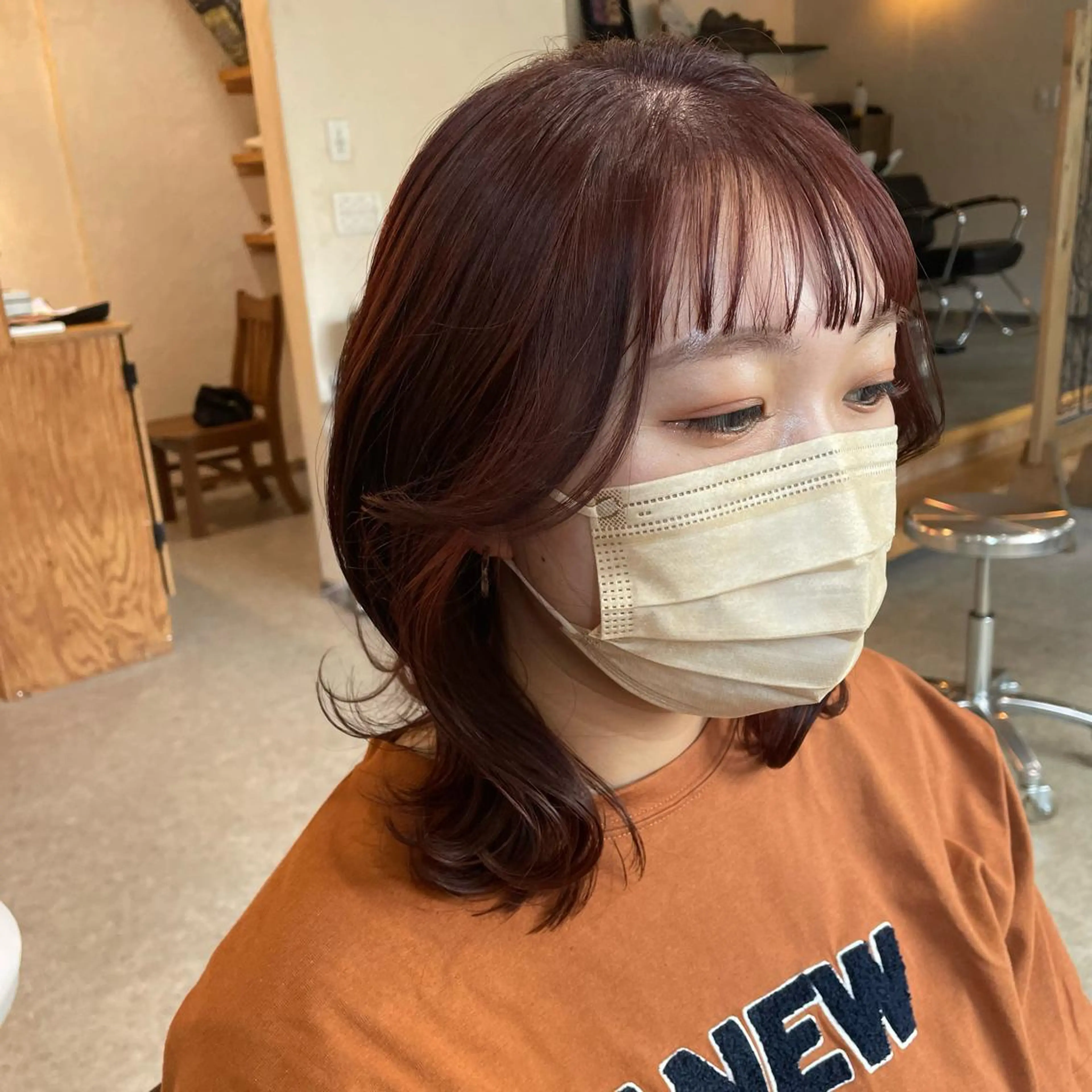 ミディアム カット ヘアカラー トリートメント 🌼RIKA🌼レデ ィース専門💖のヘアスタイル