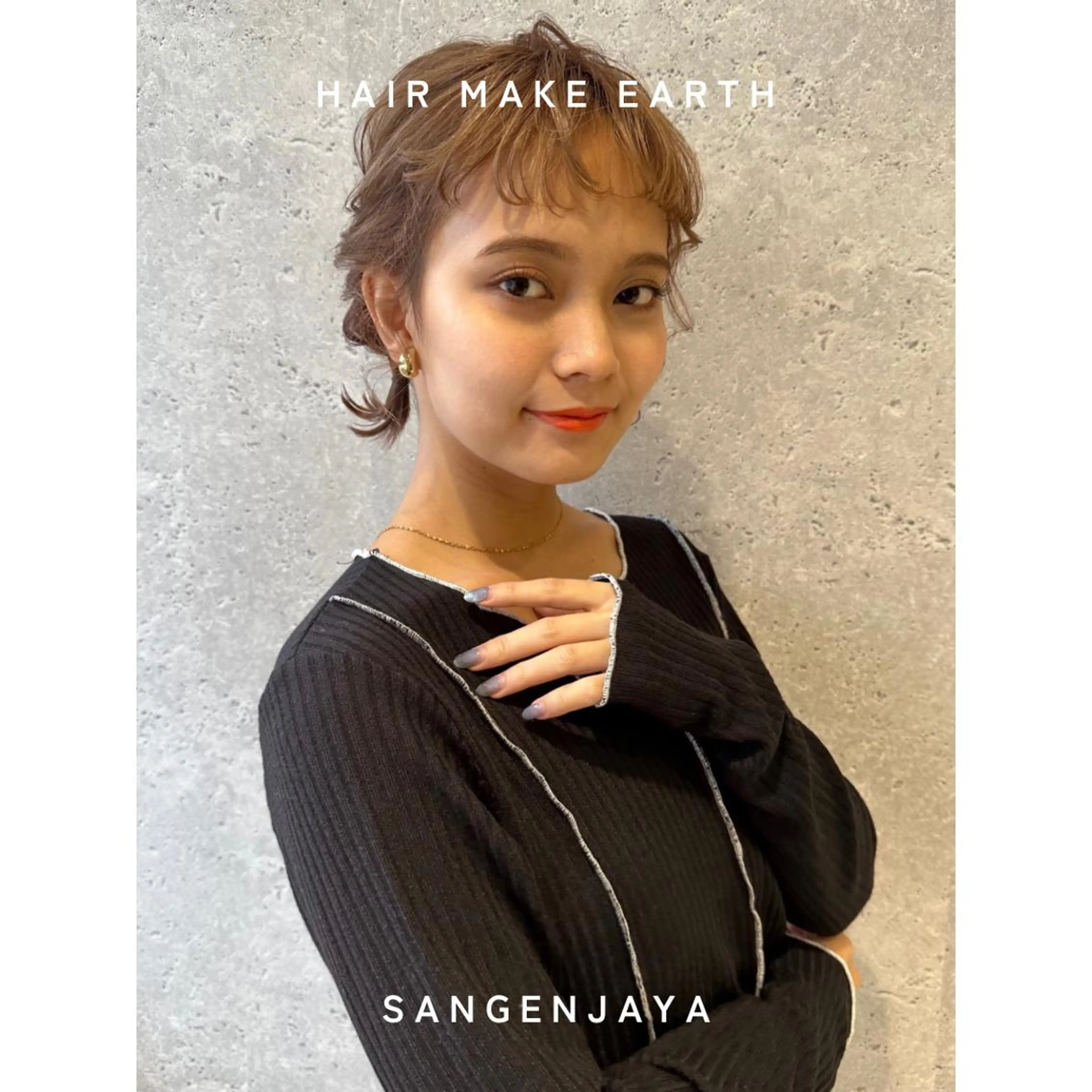 ミディアム ヘアアレンジ 結婚式・ブライダル ボブ 浴衣 hair make earth 🪡のヘアスタイル