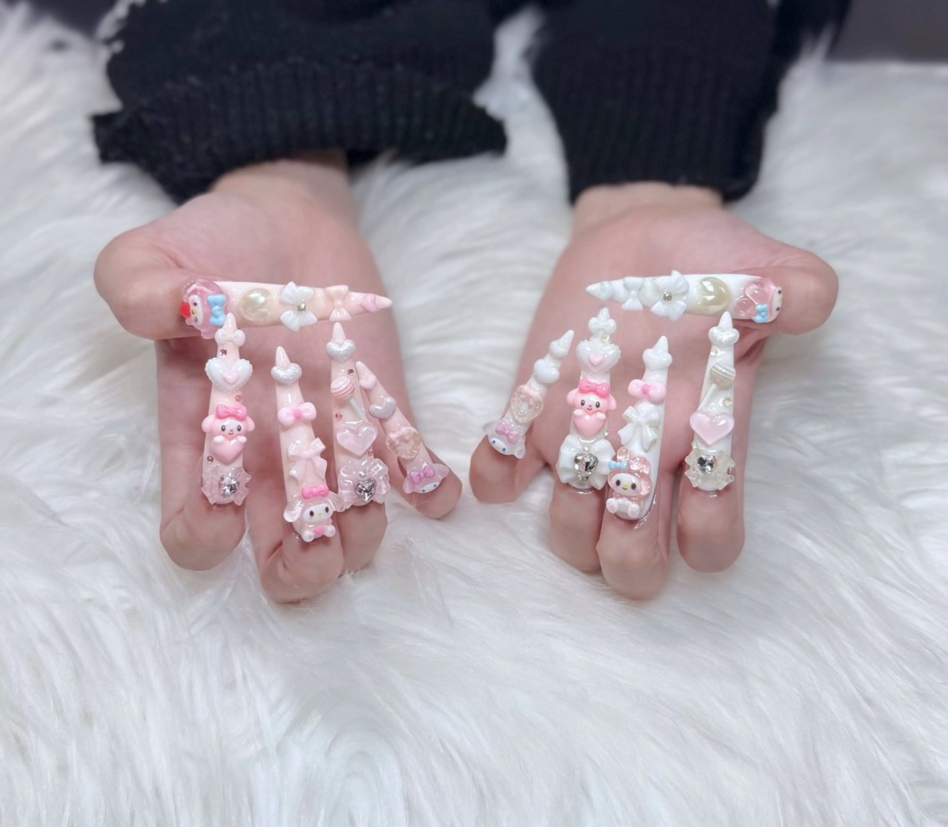 ネイル アートネイル オーロラネイル ジェルネイル 韓国ネイル ロングネイル ハンドネイル Nichi Nailsのネイルデザイン