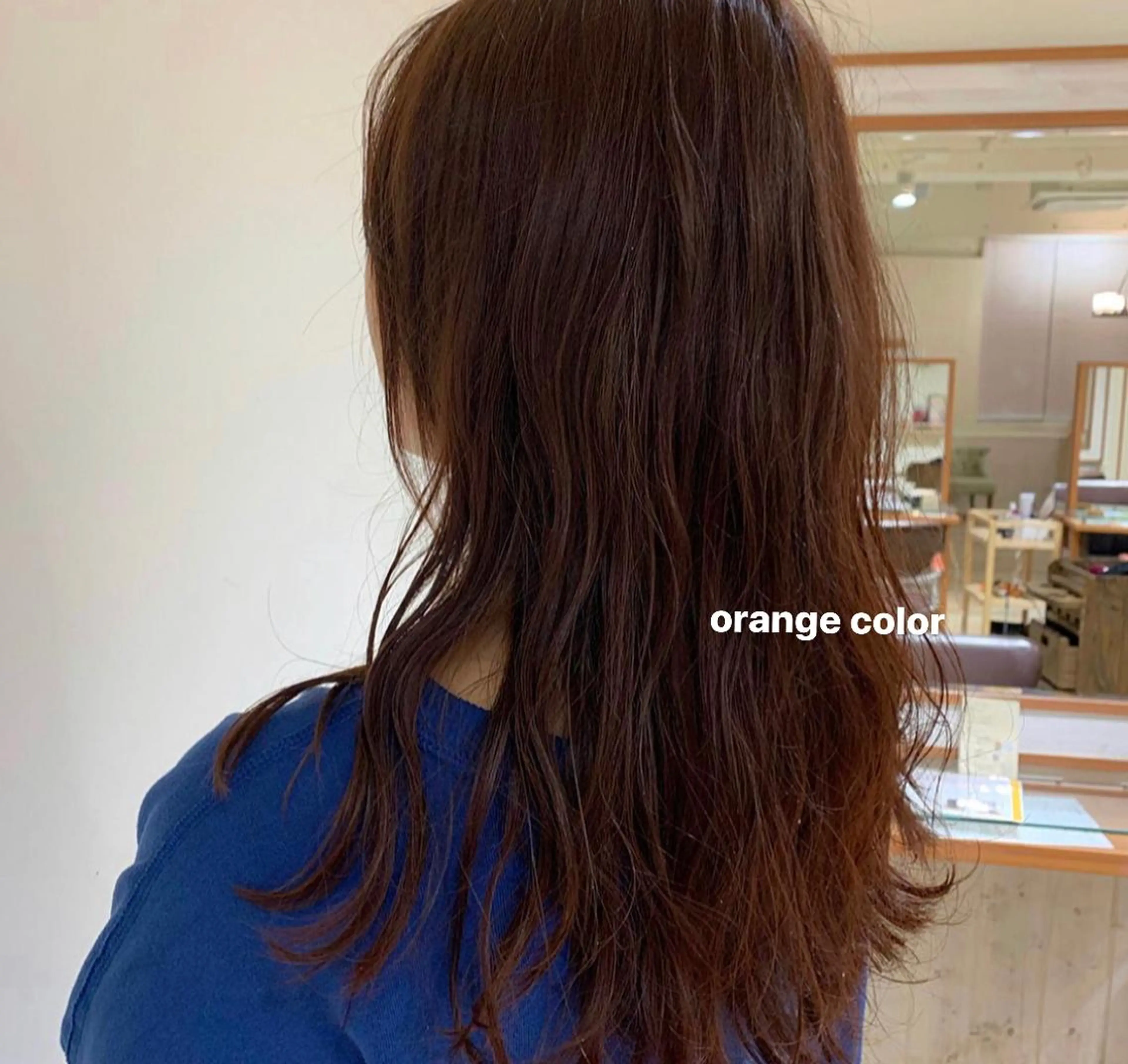 ロング カラー ブリーチ ブリーチなしカラー オレンジ 顔周りレイヤー 🎀マリノのヘアスタイル