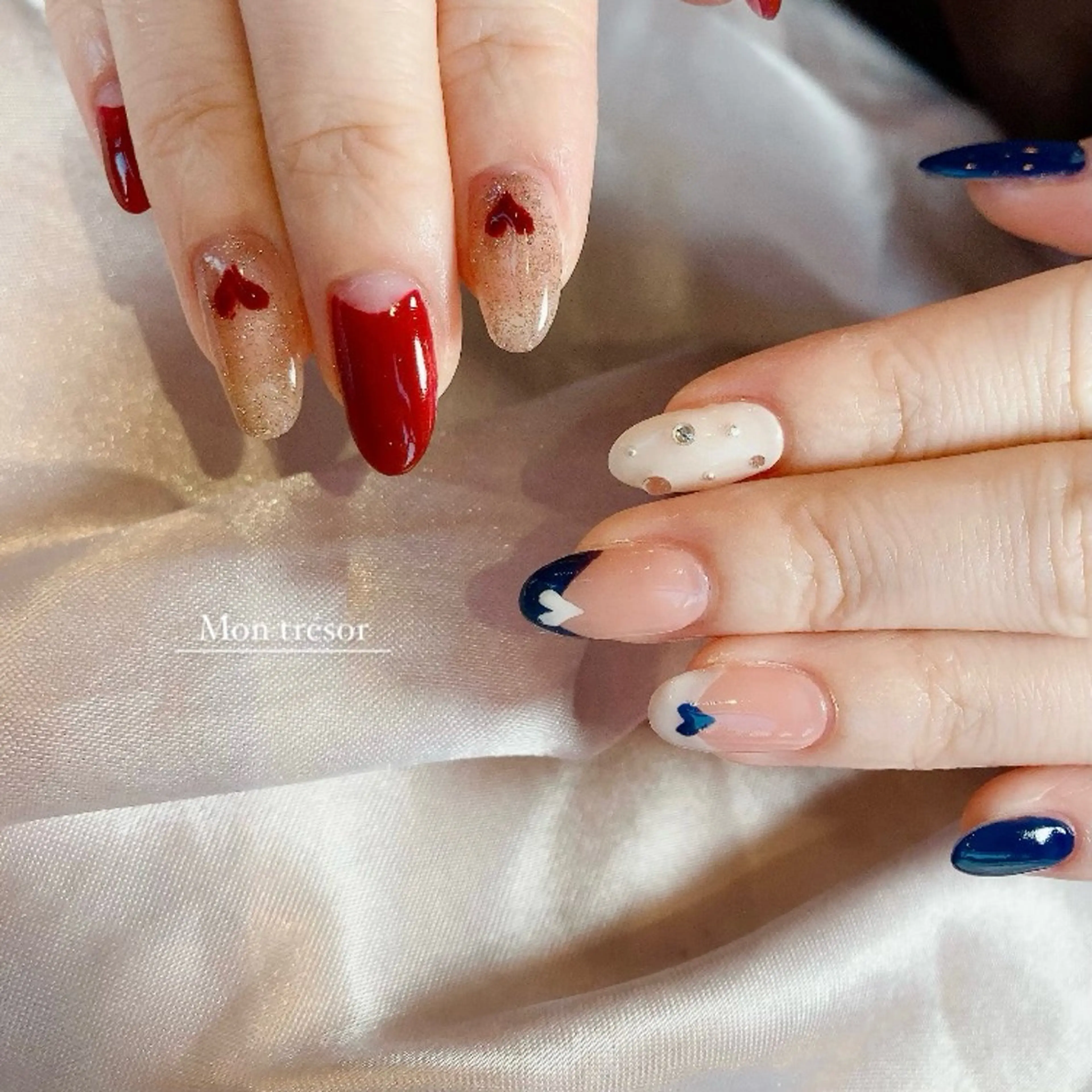 ネイル 持ち込み ニュアンスネイル オフィスネイル シンプルネイル ハンドネイル Mon trésor所属・Montrésor 名古屋ネイルサロンのネイルデザイン