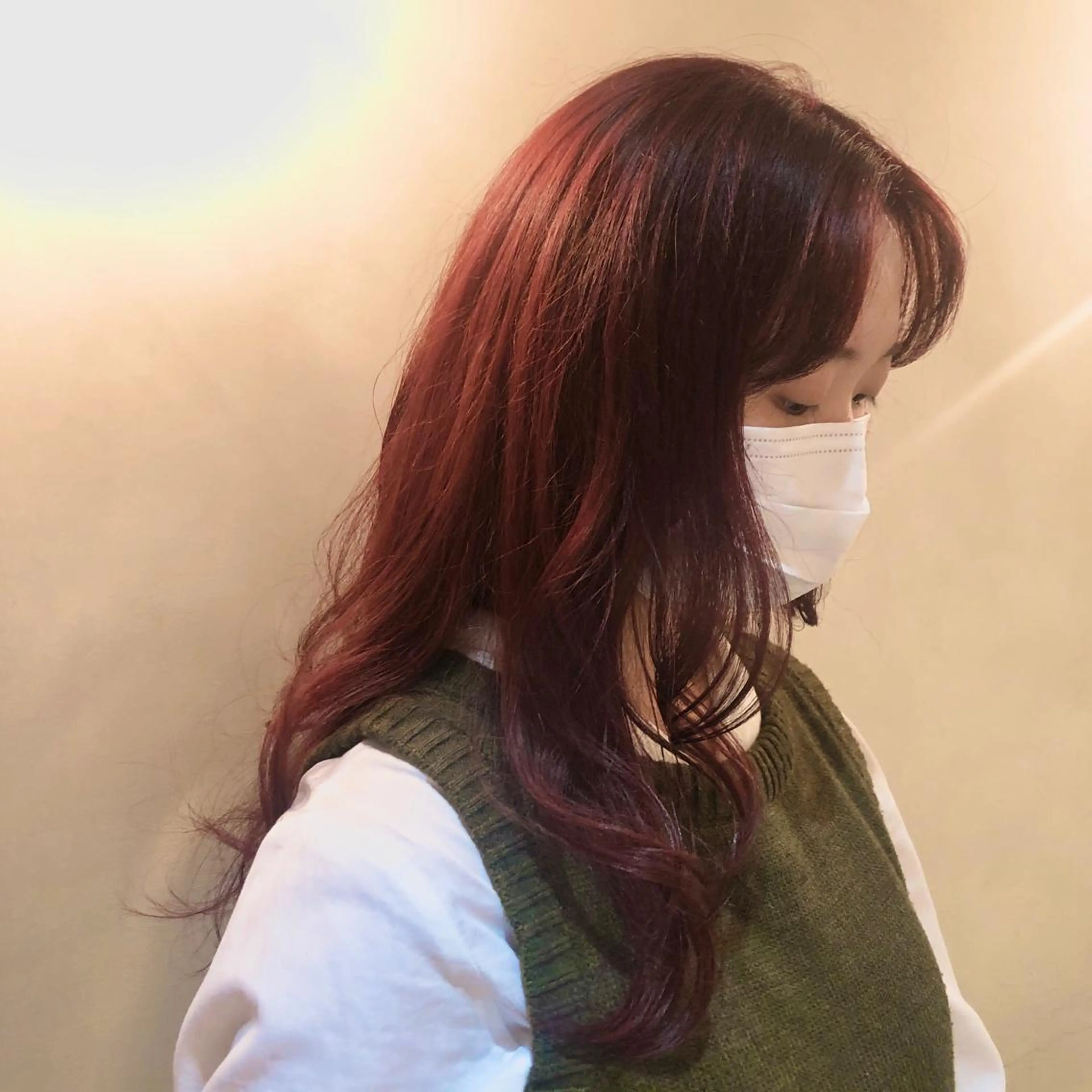 カラー レッドカラー ショート/パーマ/ カラー/FUKOのヘアスタイル