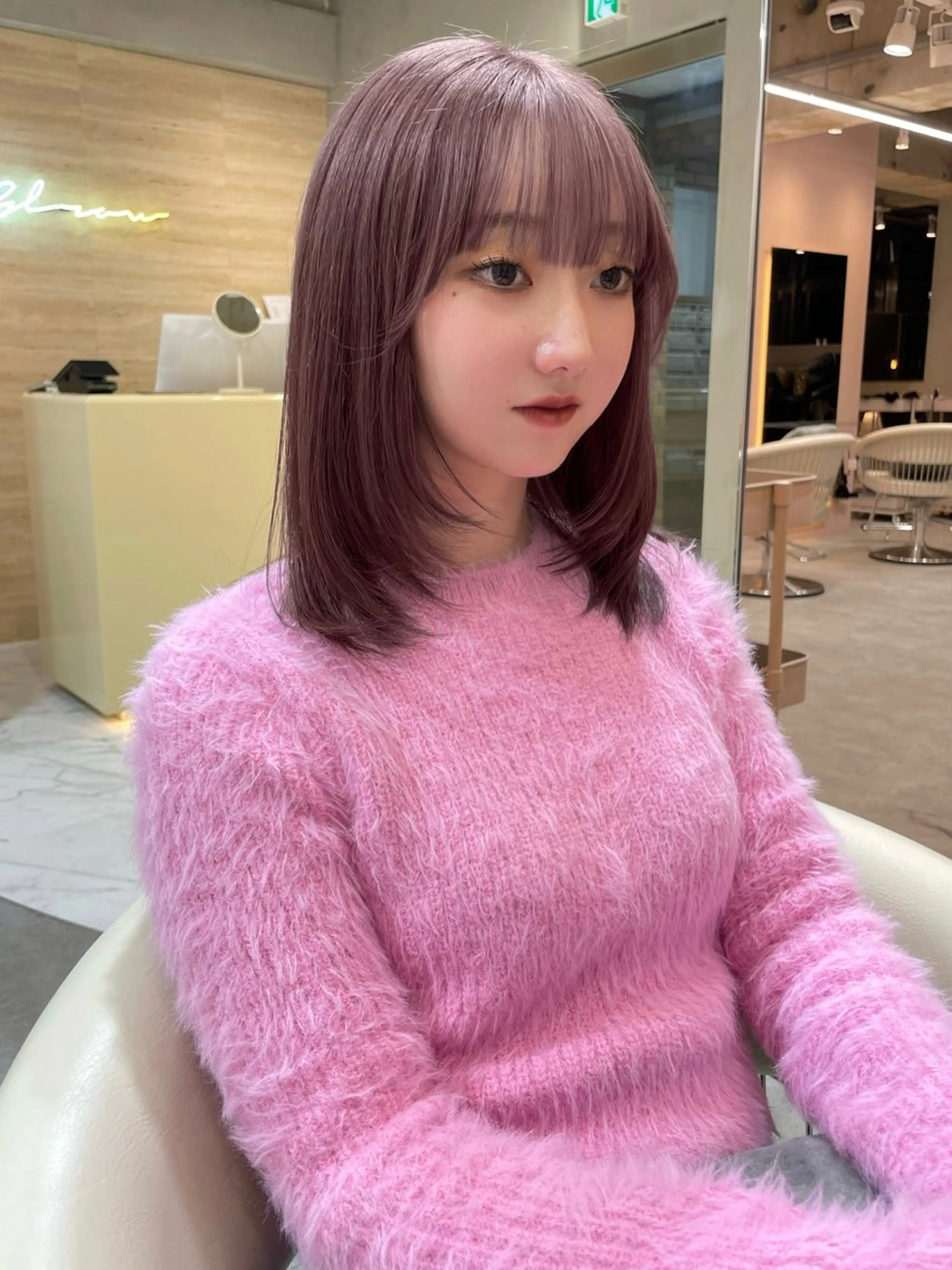 ミディアム レイヤー縮毛矯正 ささきすずね💗のヘアスタイル