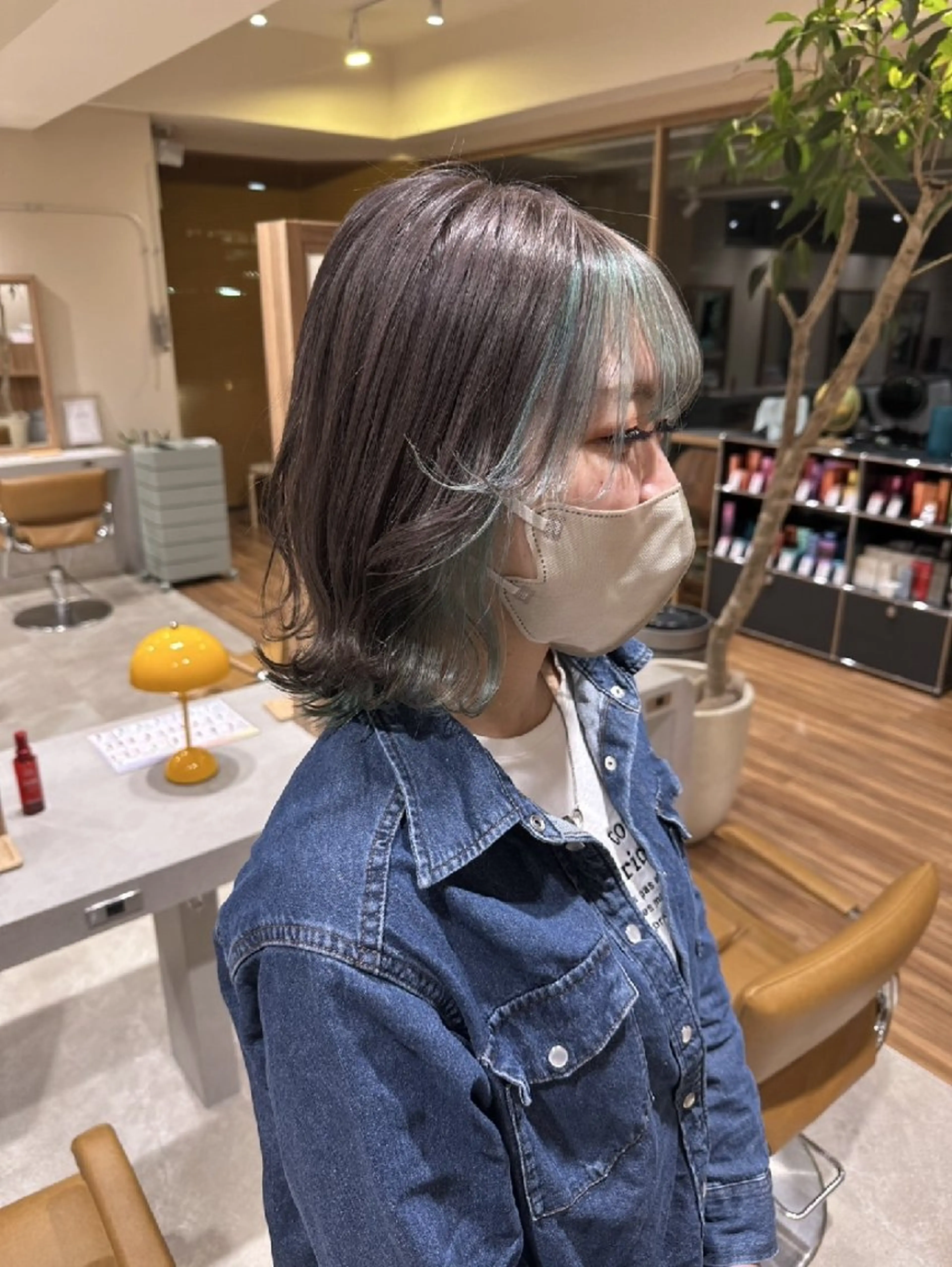 カラー セミロング ヘアカラー 神谷 仁のヘアスタイル