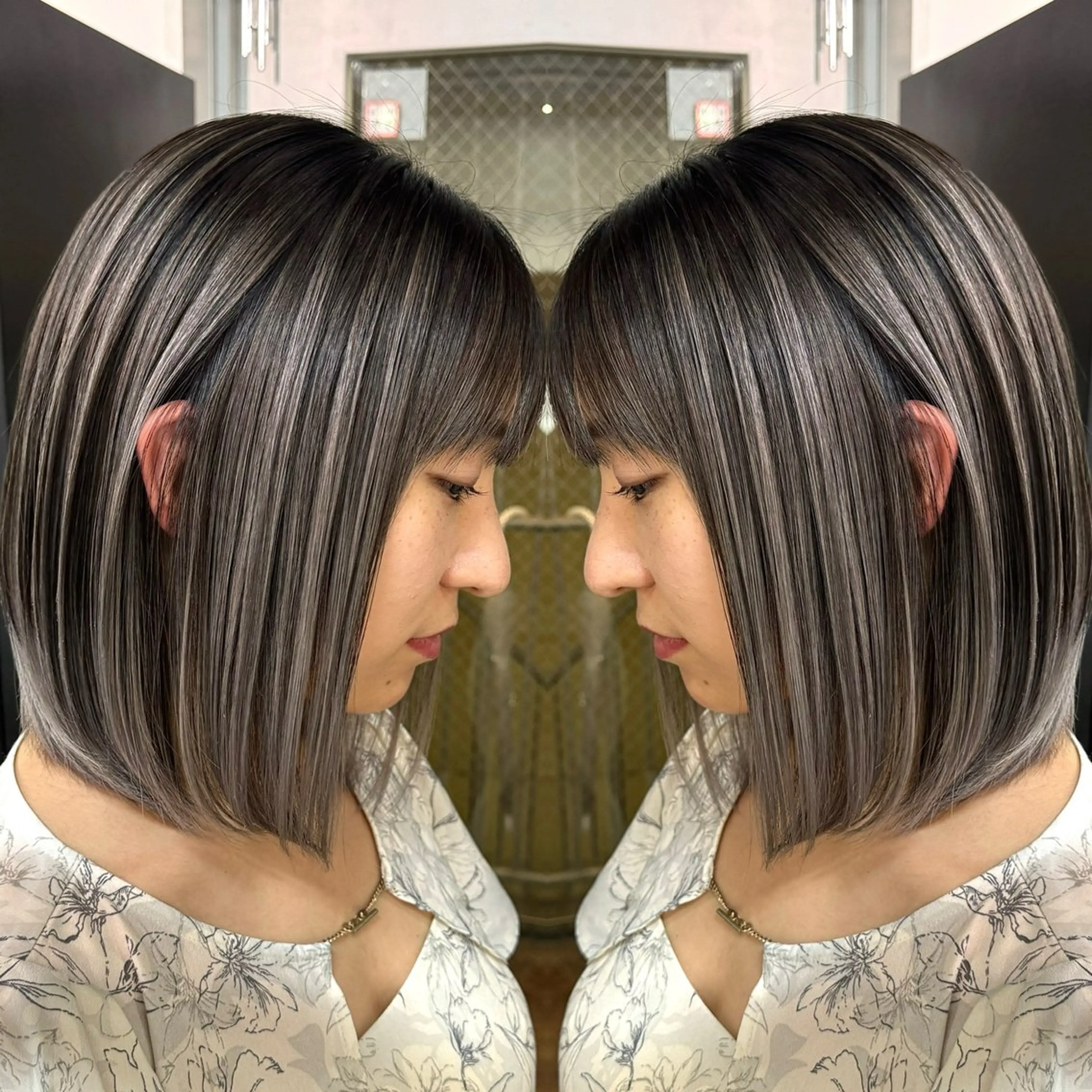 ショート カット ヘアカラー トリートメント プルエクステ ボブ🌈ナツヤのヘアスタイル