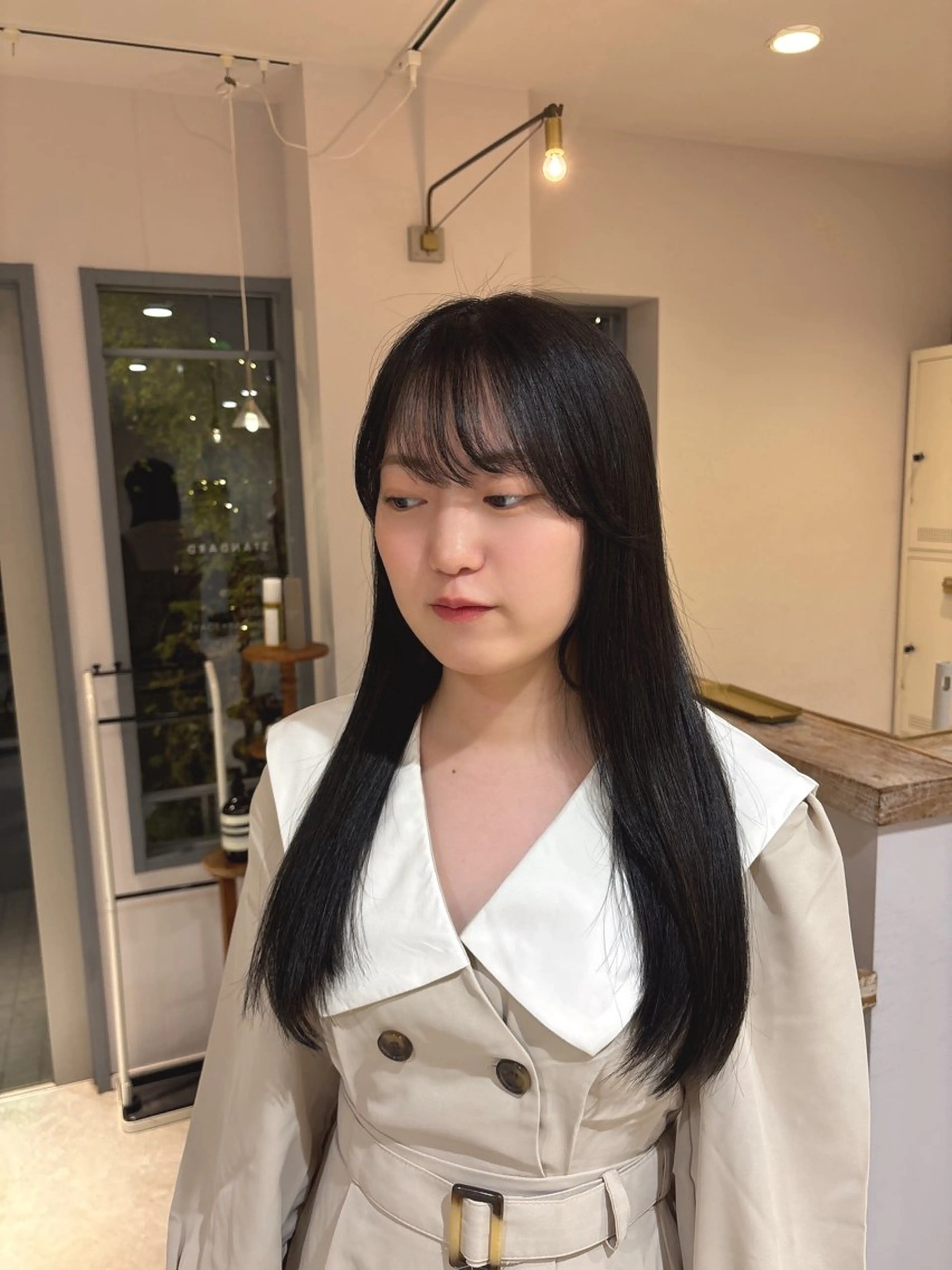 カラー 🎀調布仙川透明感オ リーブカラー干莉🎀のヘアスタイル