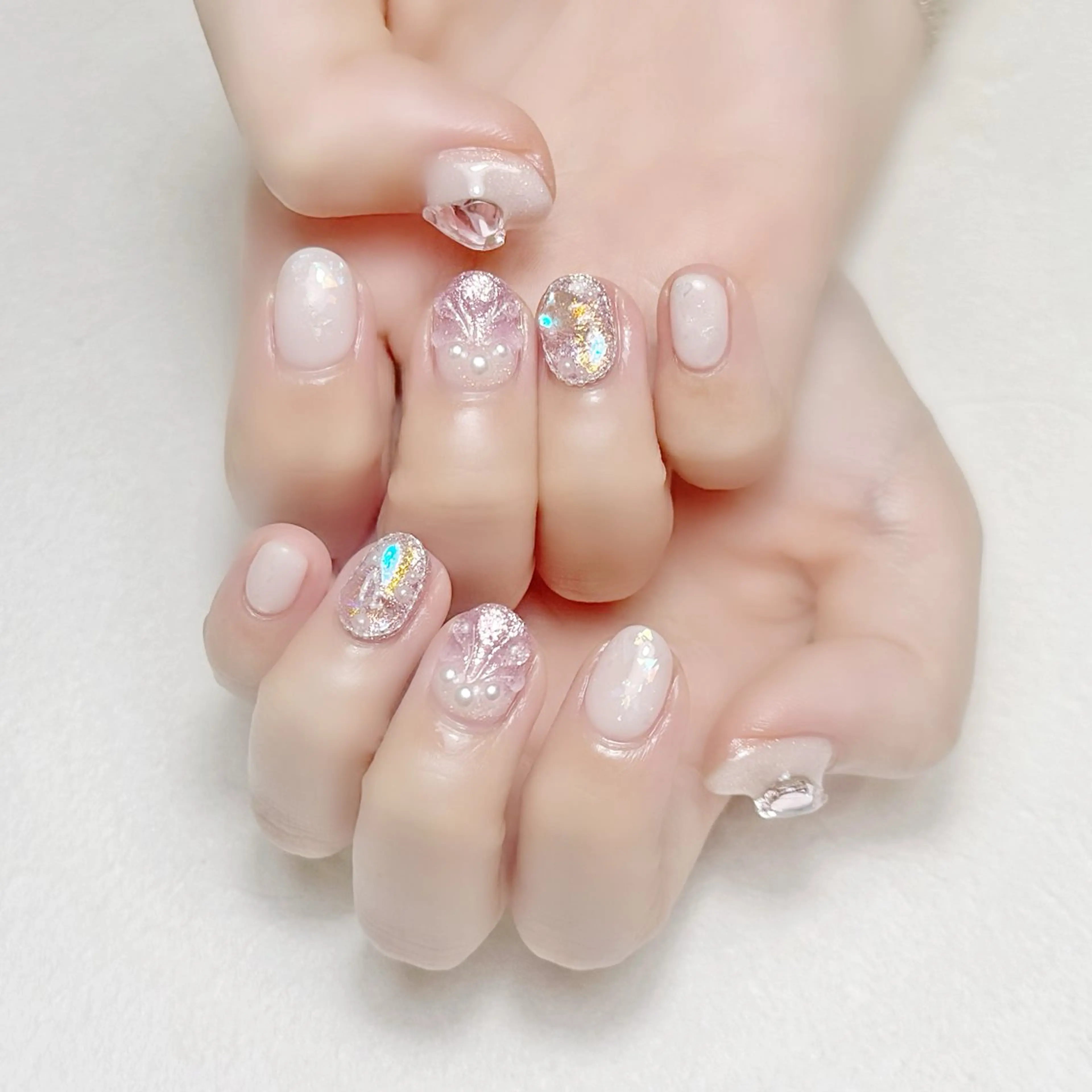 ネイル 氷ネイル・うるうるネイル ラメ(グリッター) 夏ネイル rouse nail RISATOのネイルデザイン