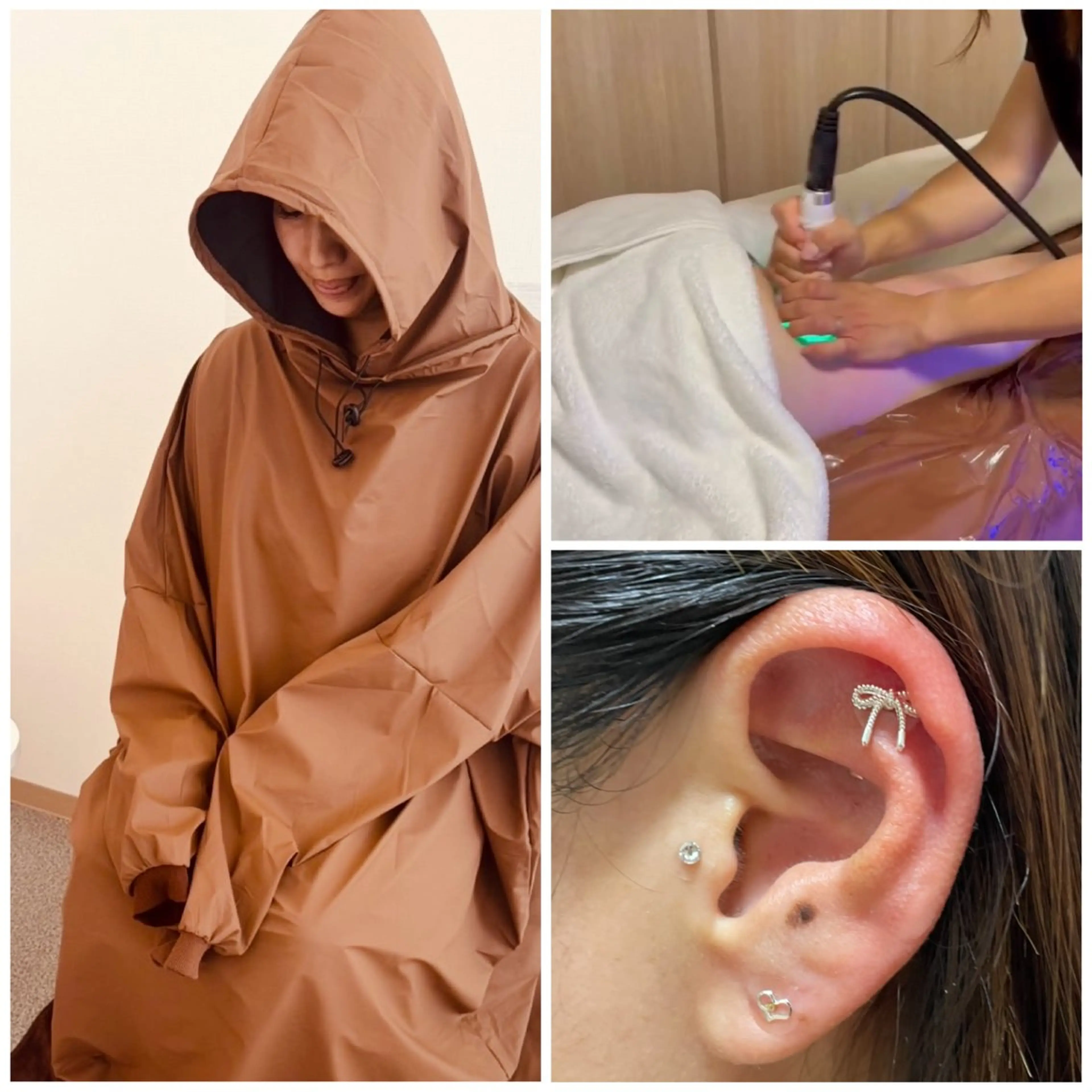 【期間限定モニター】温活よもぎ蒸し🌿×ラジオ波🔥×耳つぼジュエリー（6粒）💎スッキリボディケア(60分)の写真