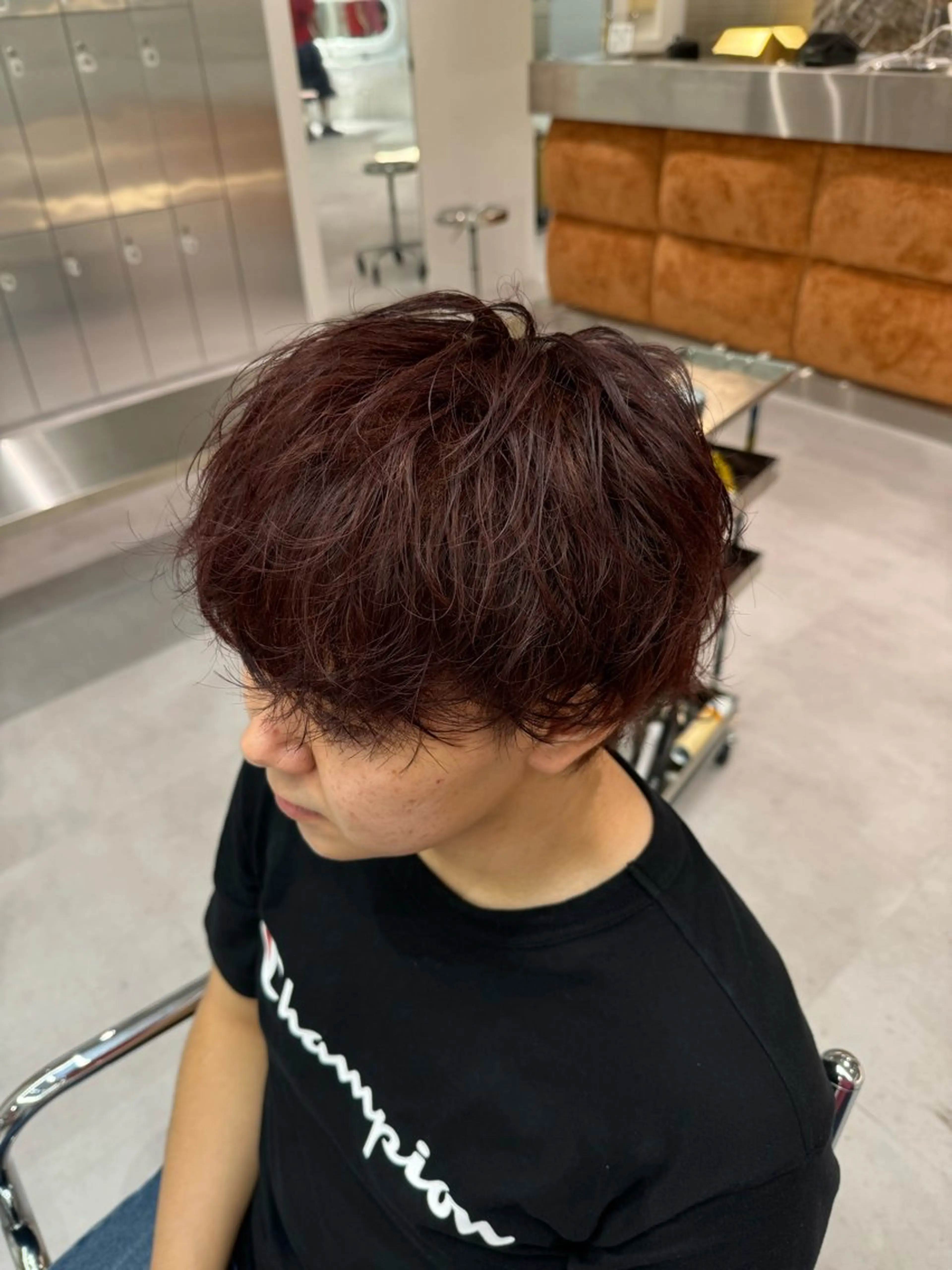 カラー パーマ メンズ ブラウンカラー レッドカラー ブリーチ/パーマ特化 片平和寿のヘアスタイル