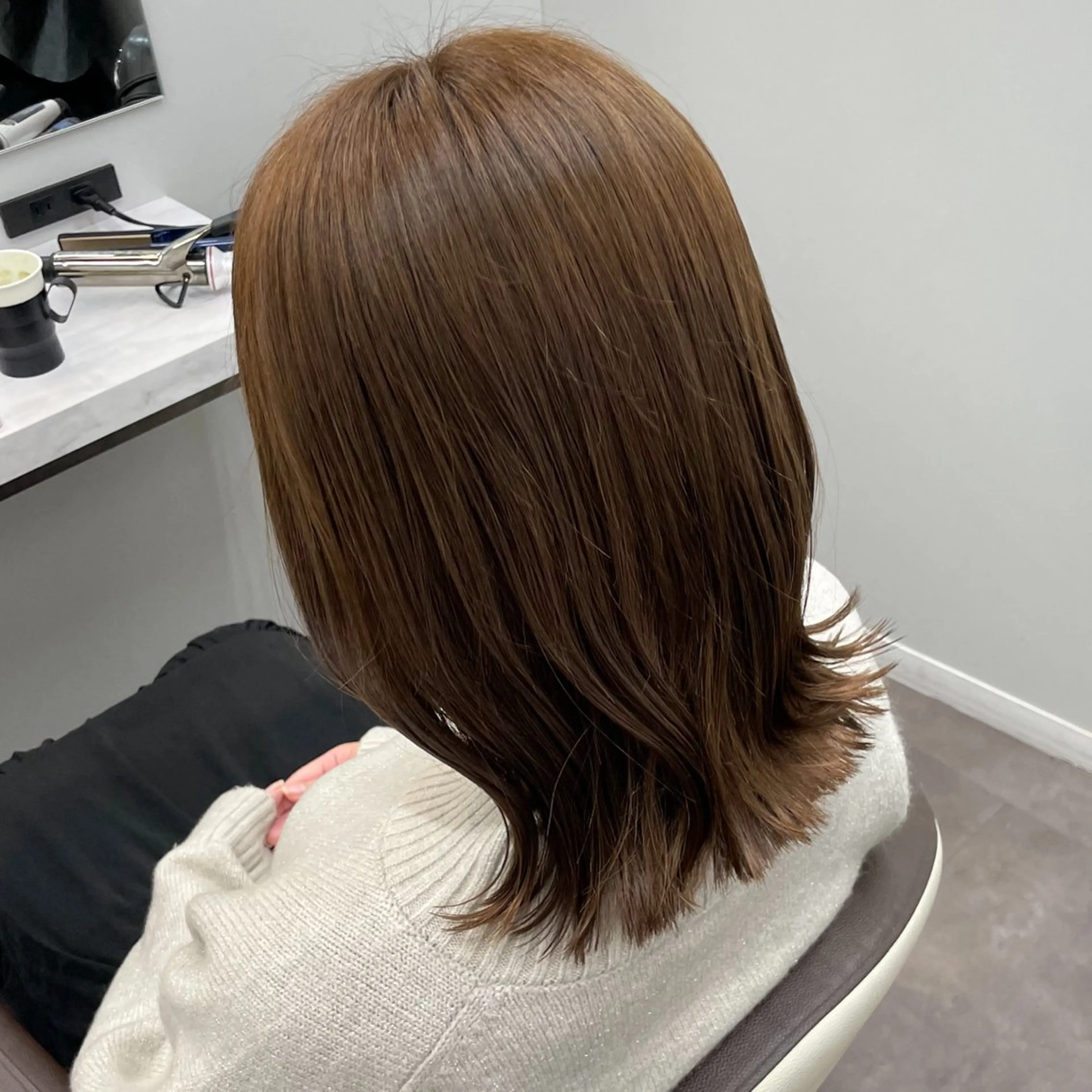 ミディアム 顔周りカット 韓国風ヘア ヘアカラー トリートメント 💎韓国ヘア💎 Harukaのヘアスタイル