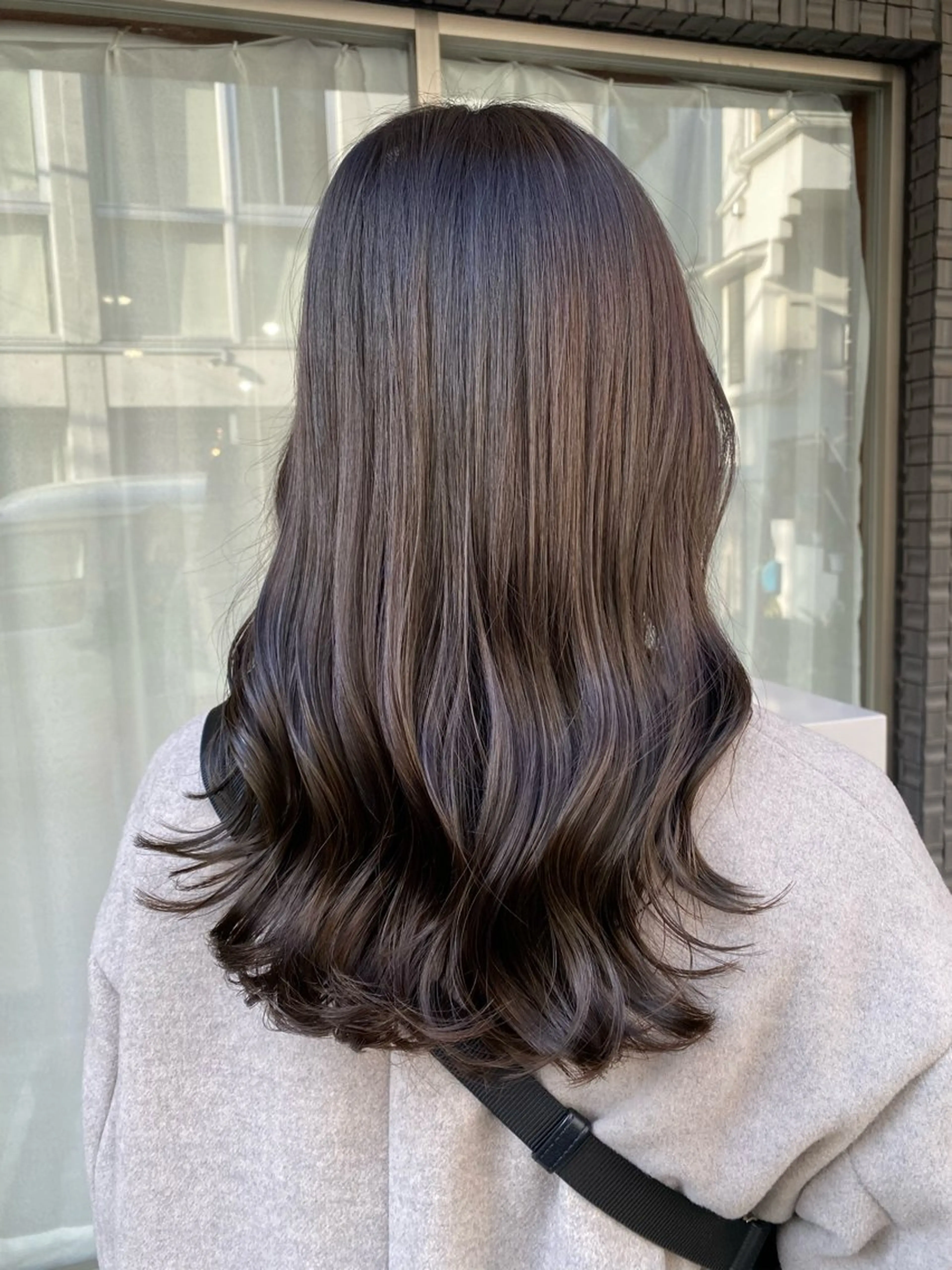 セミロング カラー グレージュ ヘアカラー トリートメント グレージュ/透明感/ 韓国ヘア/RISAのヘアスタイル