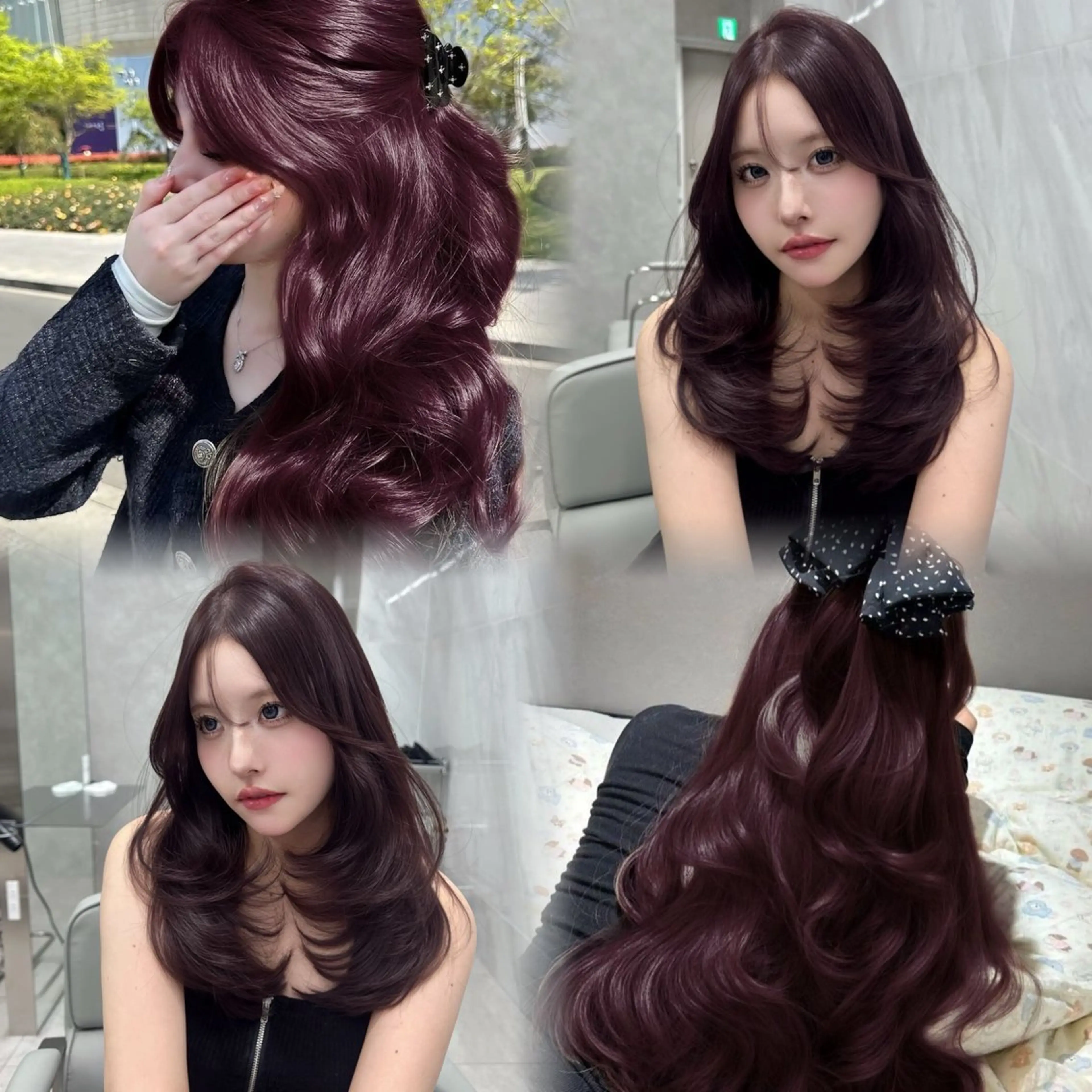 ロング カラー ヘアアレンジ 💎韓国/ レイヤー カット/ 暖色🫧のヘアスタイル