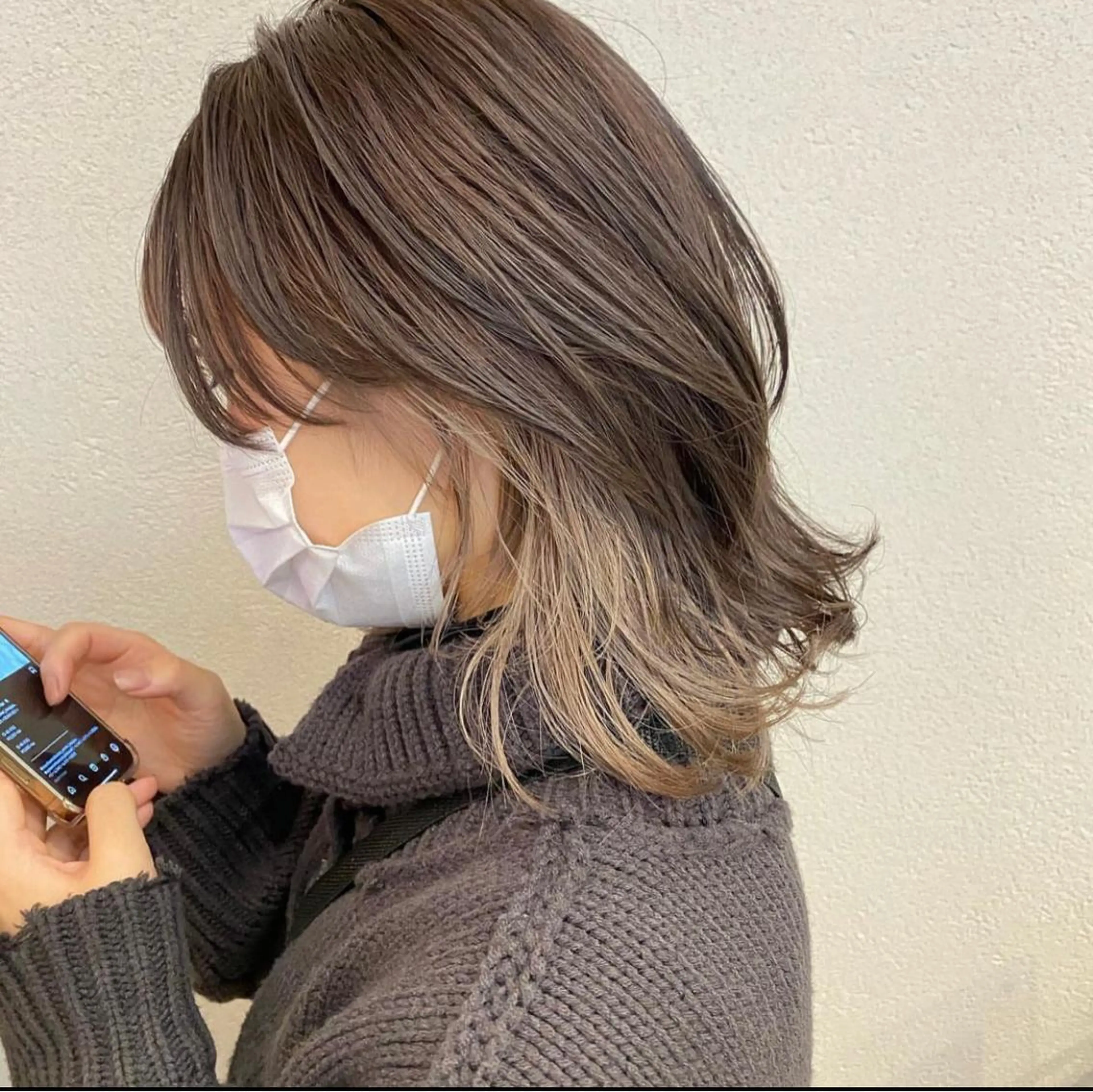 ミディアム カット ヘアカラー トリートメント ヘッドスパ 韓国レイヤーカット 🫧大阪梅田レイヤーのヘアスタイル