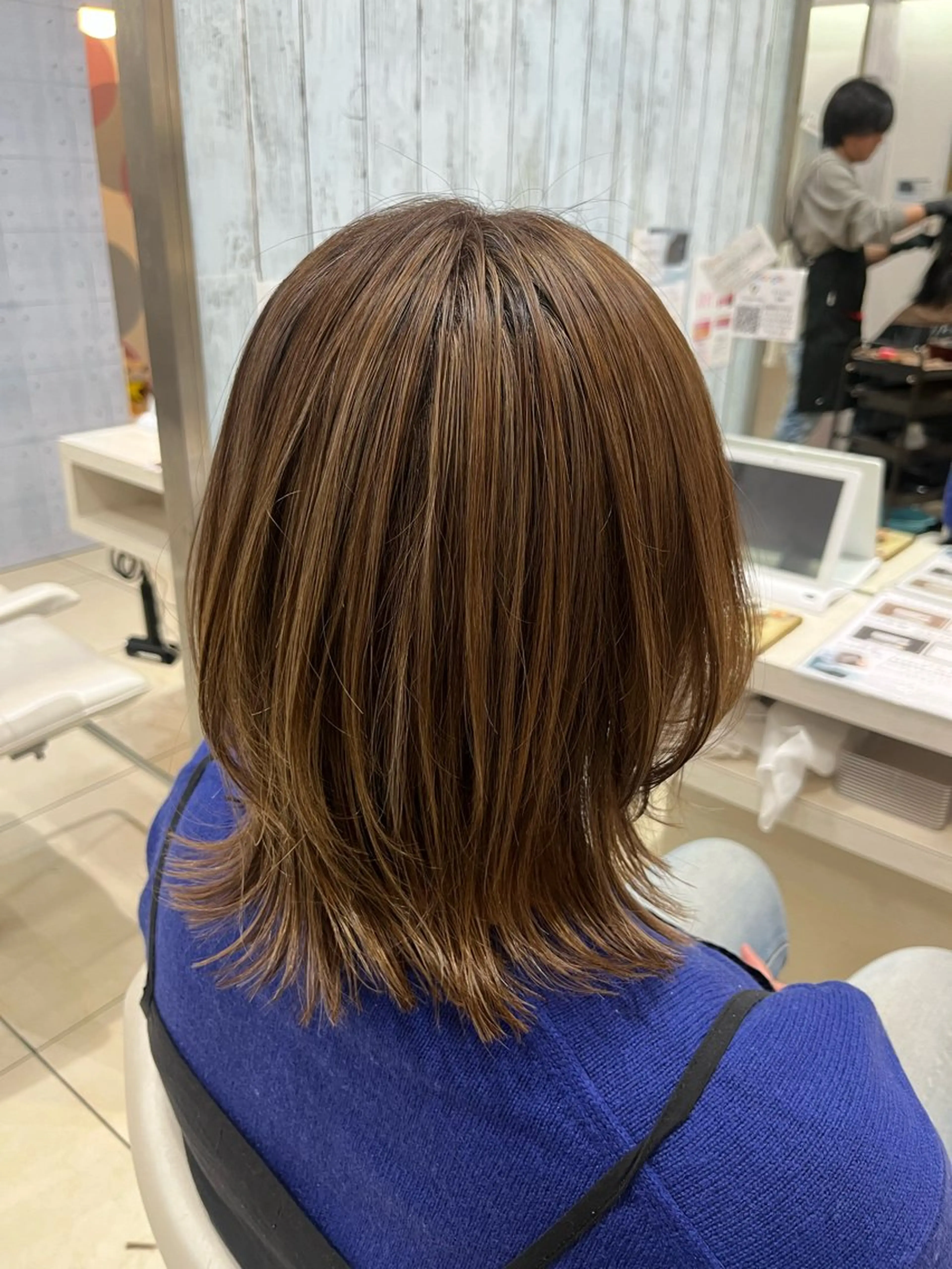セミロング カラー ハイライトカラー ハイライト カット ヘアカラー 🤎ベージュカラー/ 髪質改善/山岸🤎のヘアスタイル