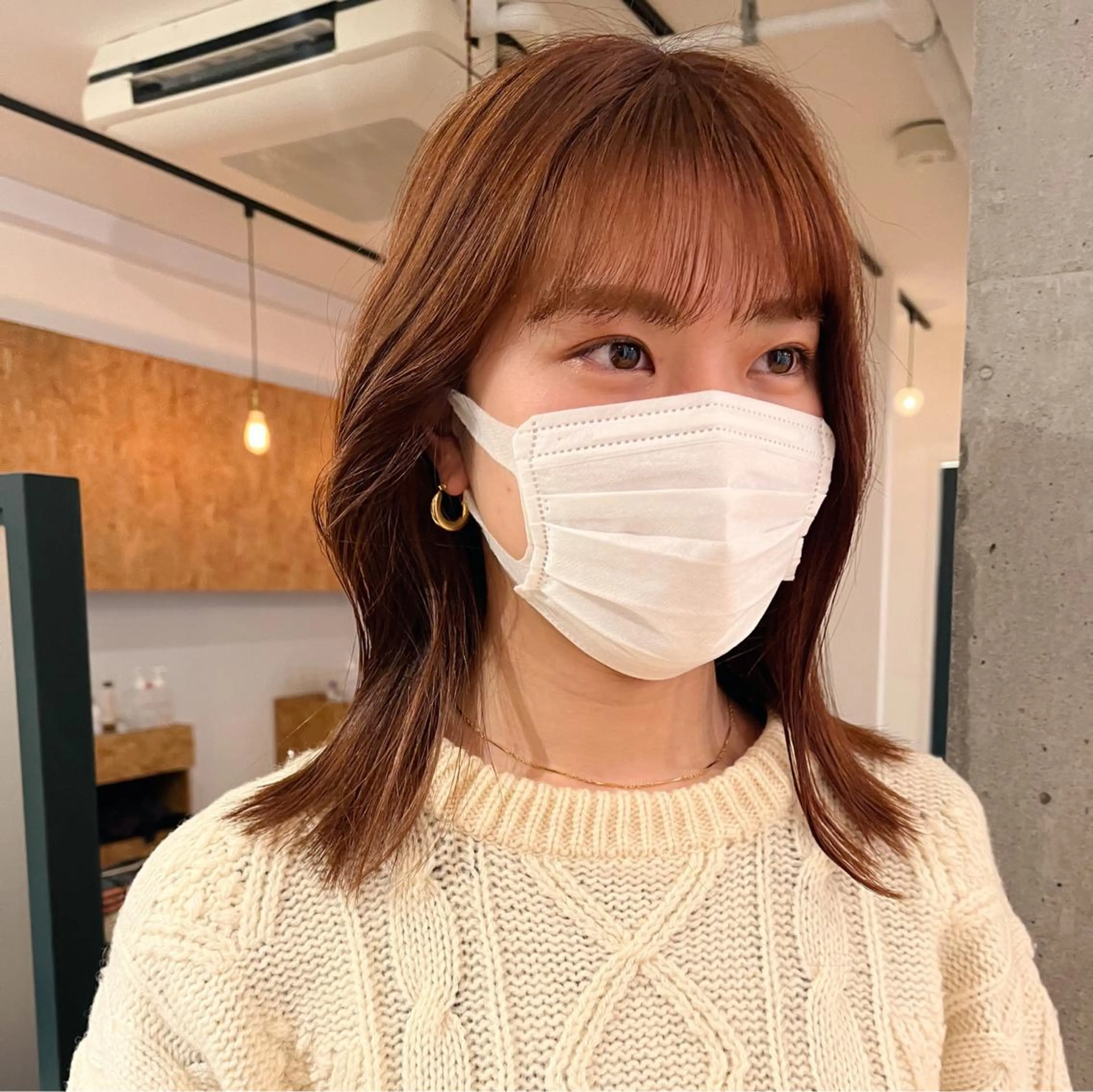 ミディアム 暖色/パーマ 🌼クニトウメイのヘアスタイル