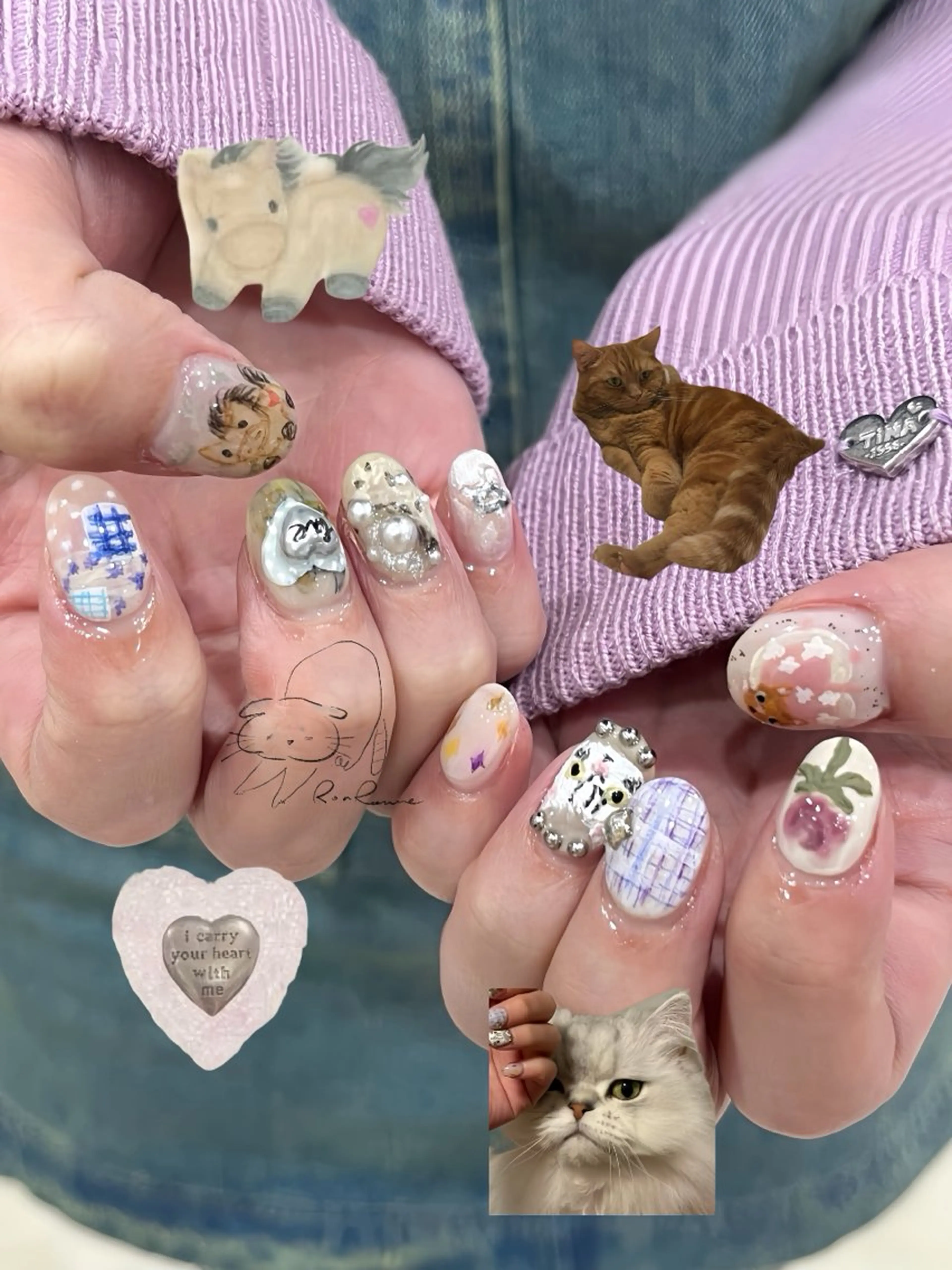 ネイル オーロラネイル 長さ出し フレンチネイル ジェルネイル ミラーネイル ハンドネイル Cho Artネイル所属・ronronne .のネイルデザイン