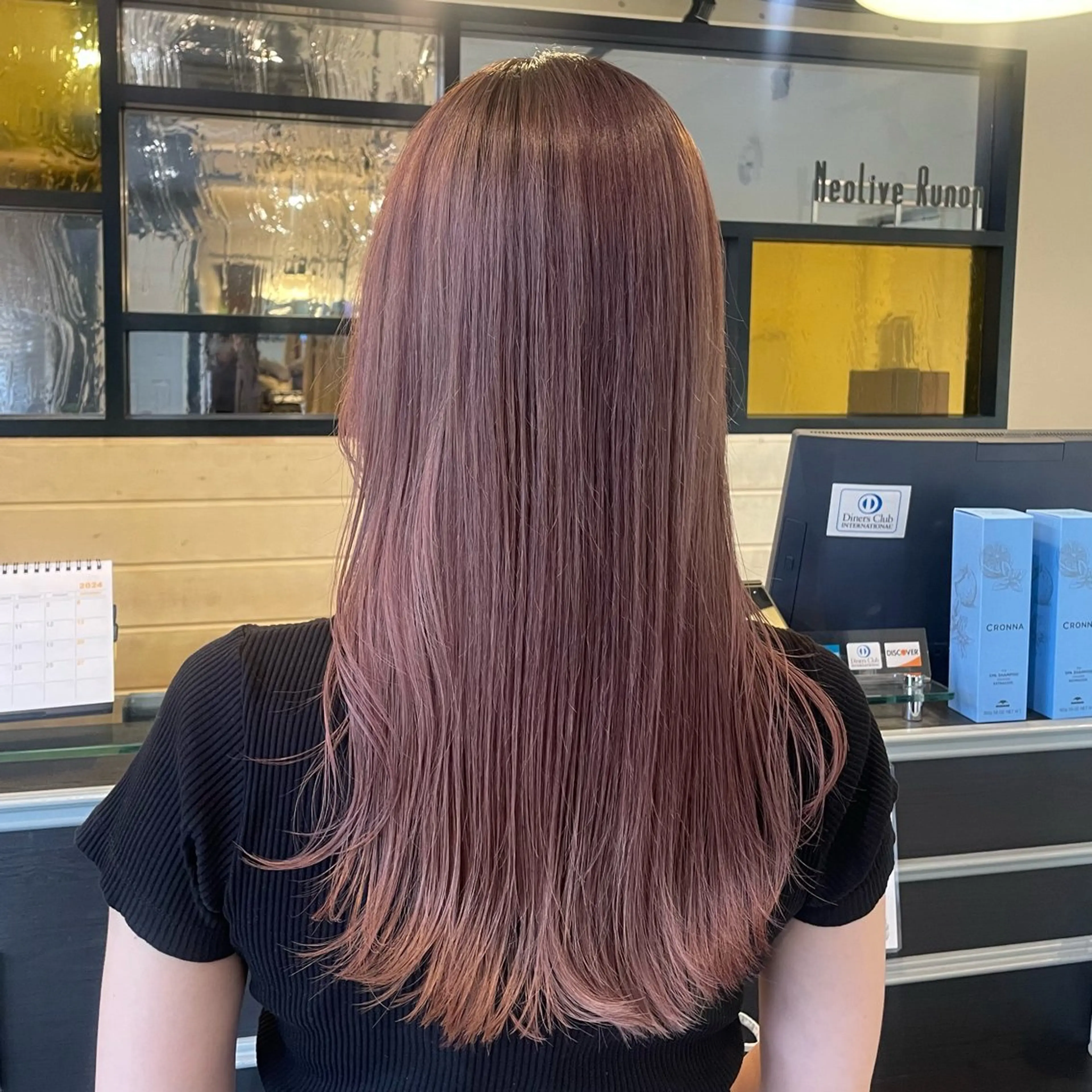 セミロング カラー スナコザワ レナのヘアスタイル