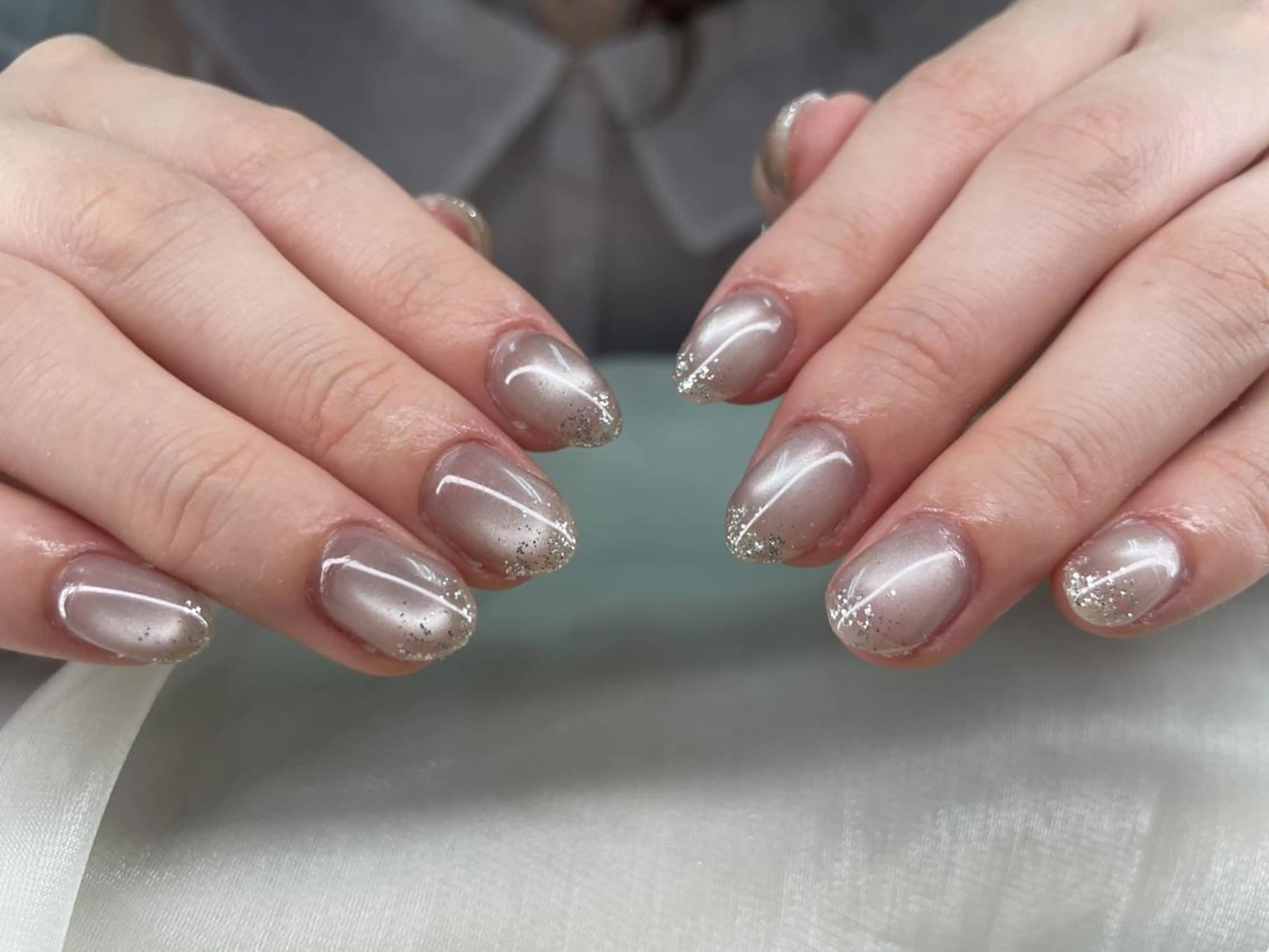 ネイル ラメ(グリッター) ラメグラデーション 削除 中のネイルデザイン