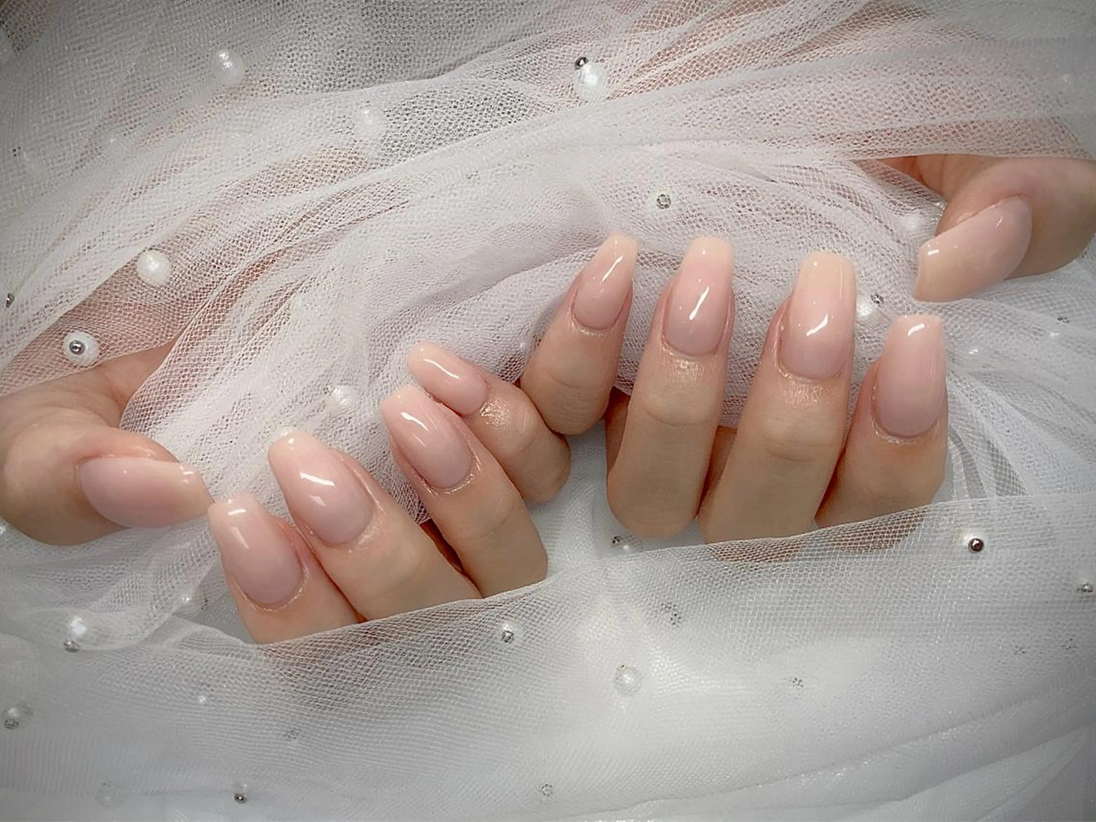 ネイル I-nailロング /ワンホン/キラキラのネイルデザイン