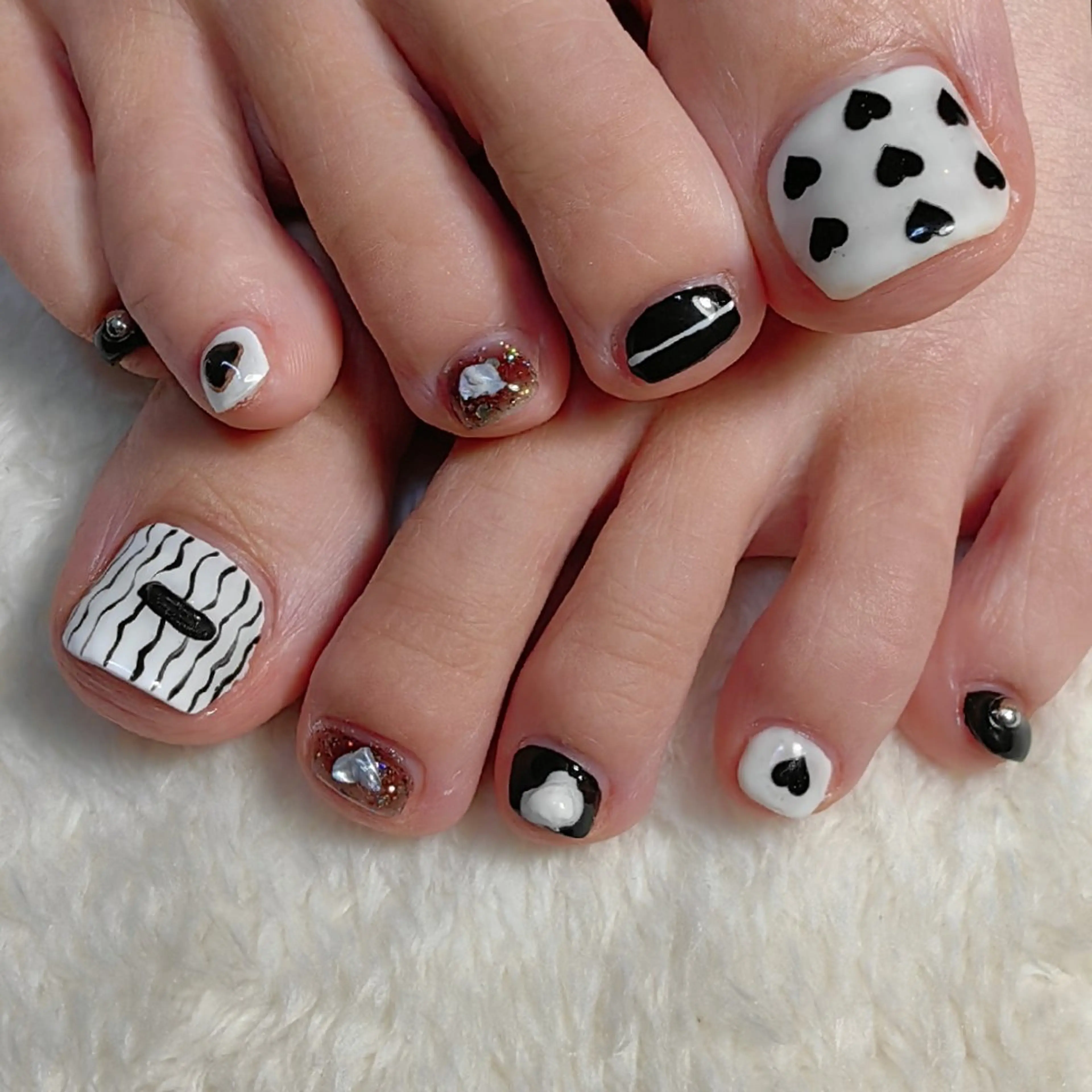 ネイル ハート フットネイル reve あやののネイルデザイン