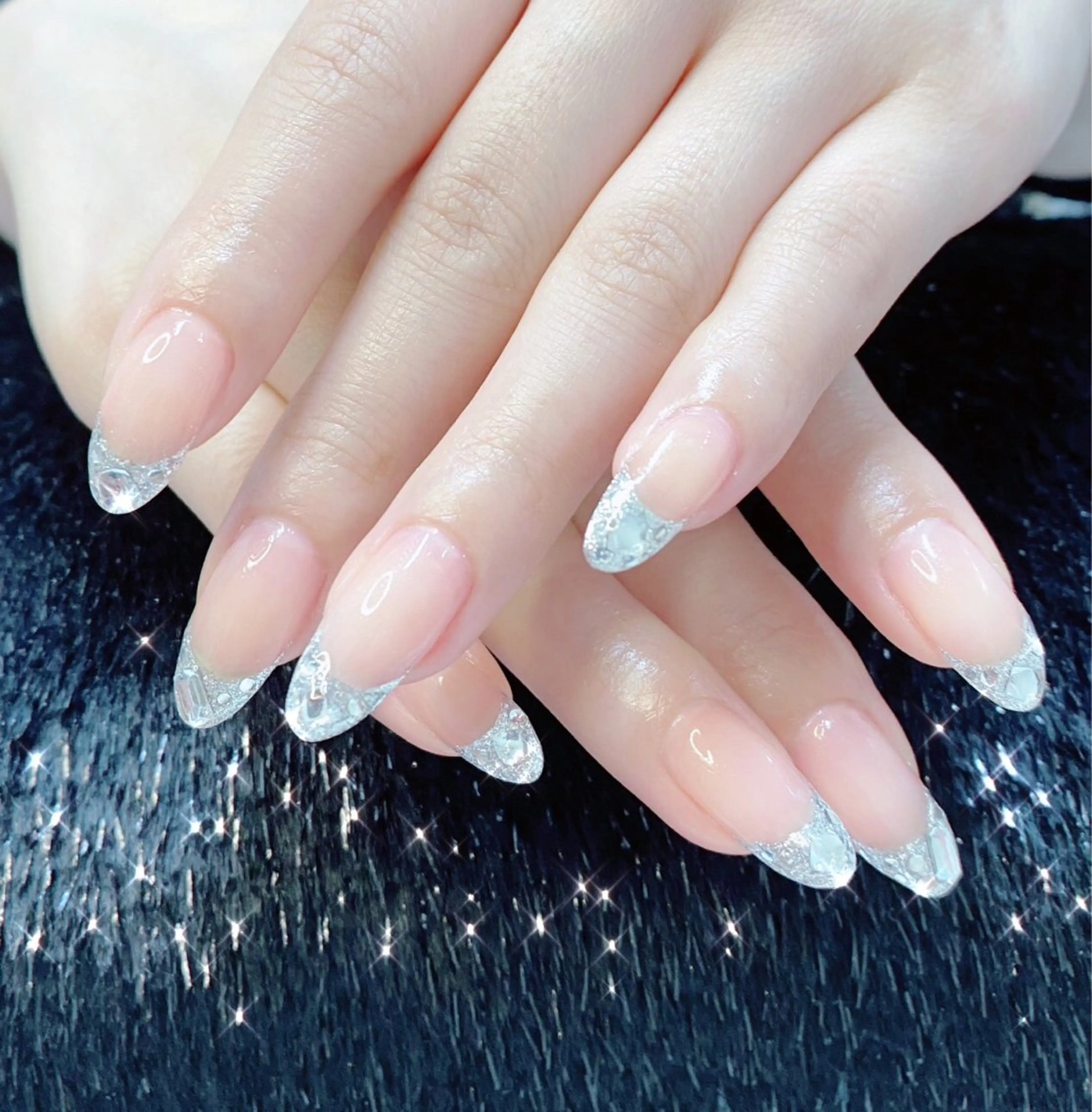 ネイル フットネイル フレンチネイル ジェルネイル ガラスフレンチ 韓国ネイル ハンドネイル ハンドケア 大門浜松町 ネイルのネイルデザイン