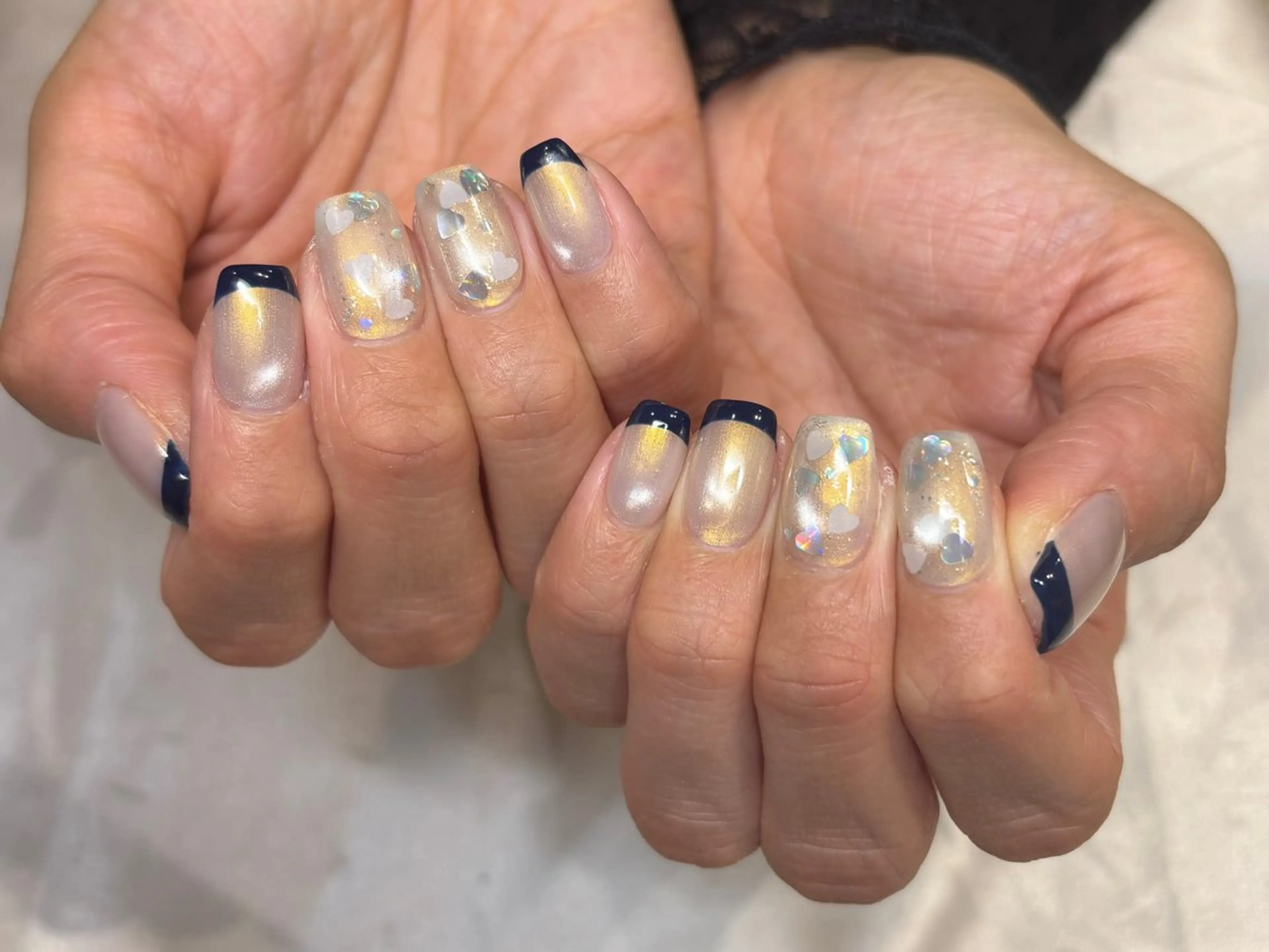 ネイル アートネイル ジェルネイル パラジェル シンプルネイル ハンドネイル Misaki Aries心斎橋店のネイルデザイン