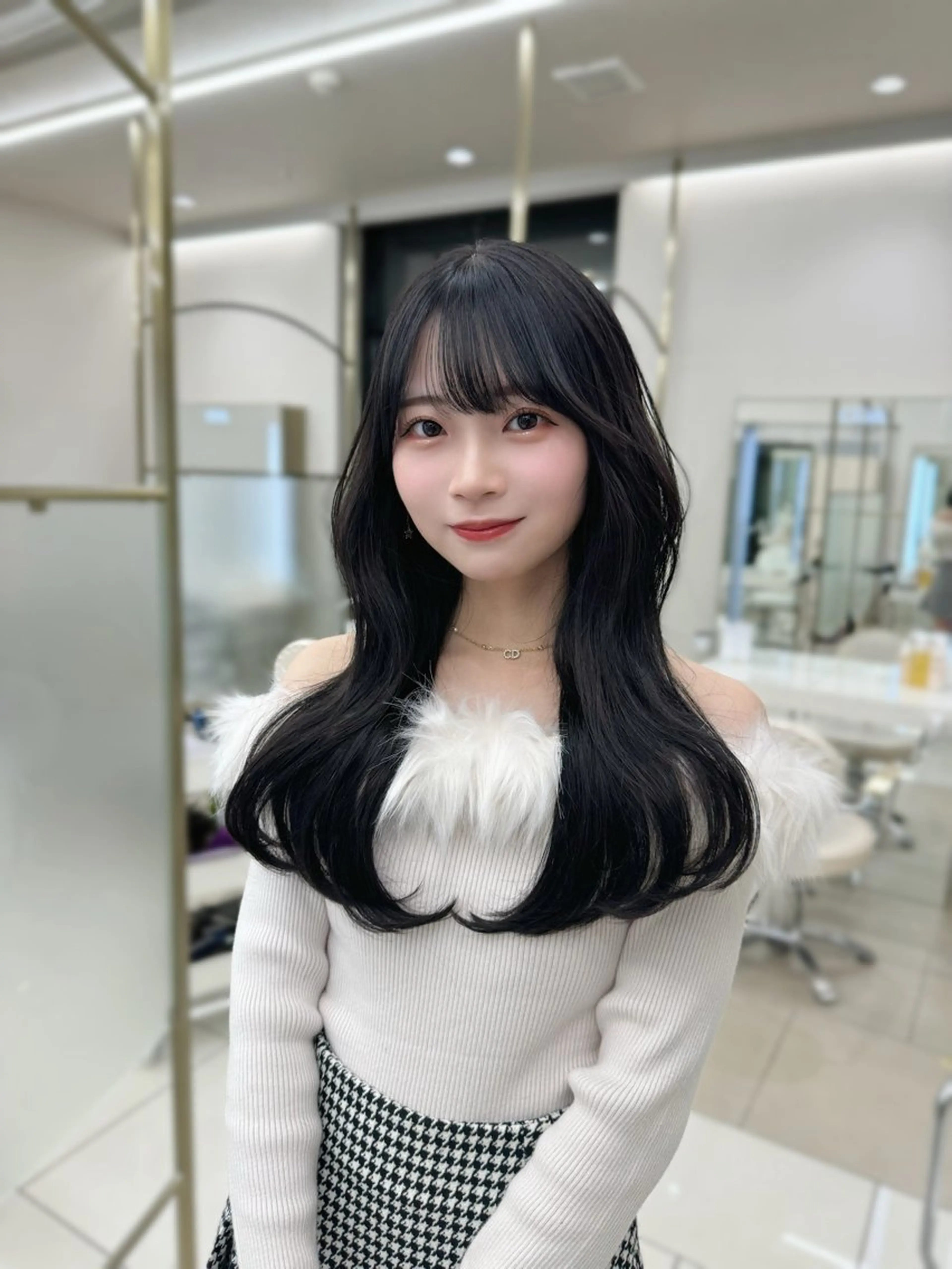 ロング カラー カット ヘアカラー トリートメント COA GINZA 空也/前髪/顔まわりのヘアスタイル