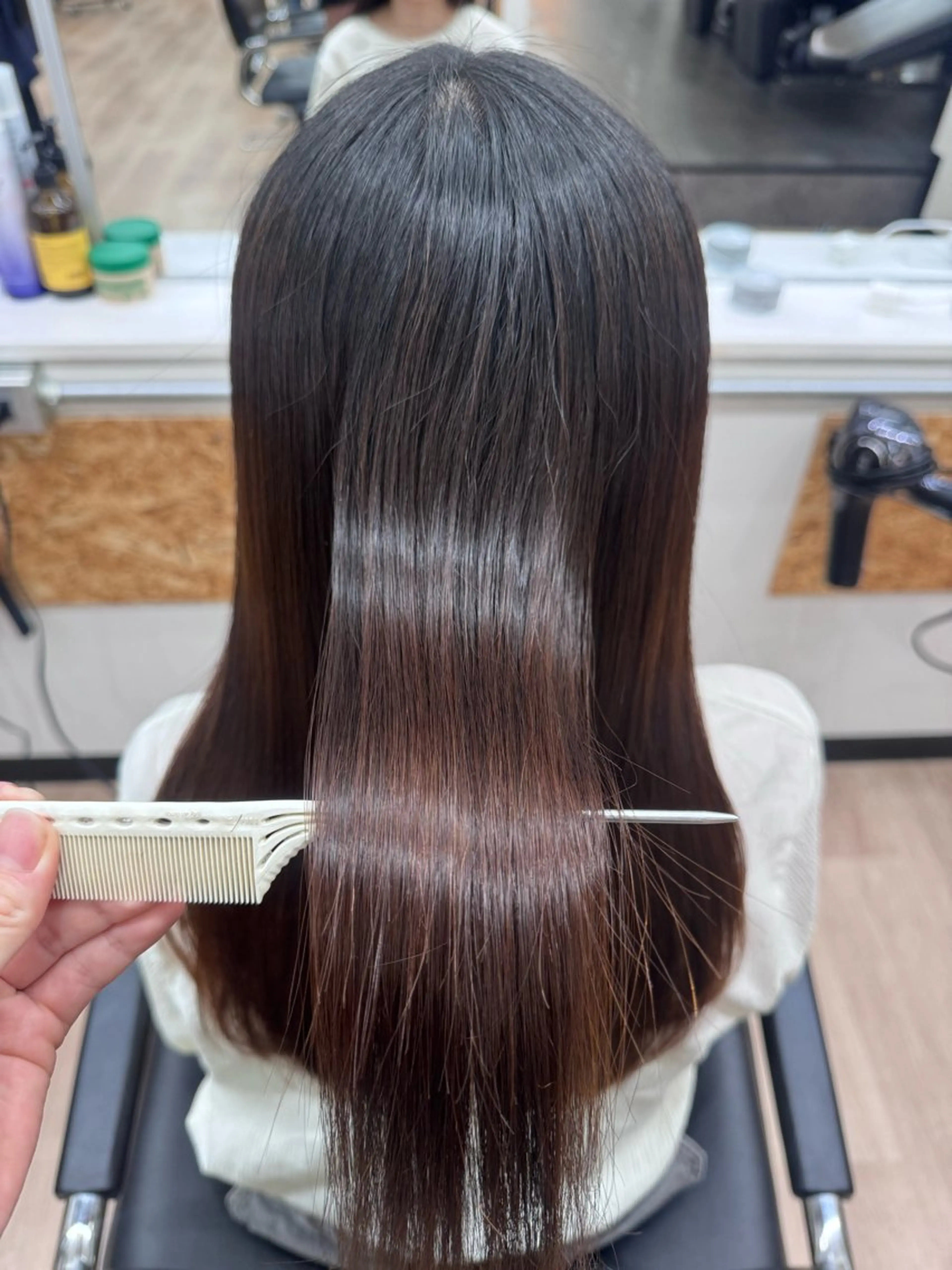 ロング 縮毛矯正 吉松 ここみのヘアスタイル